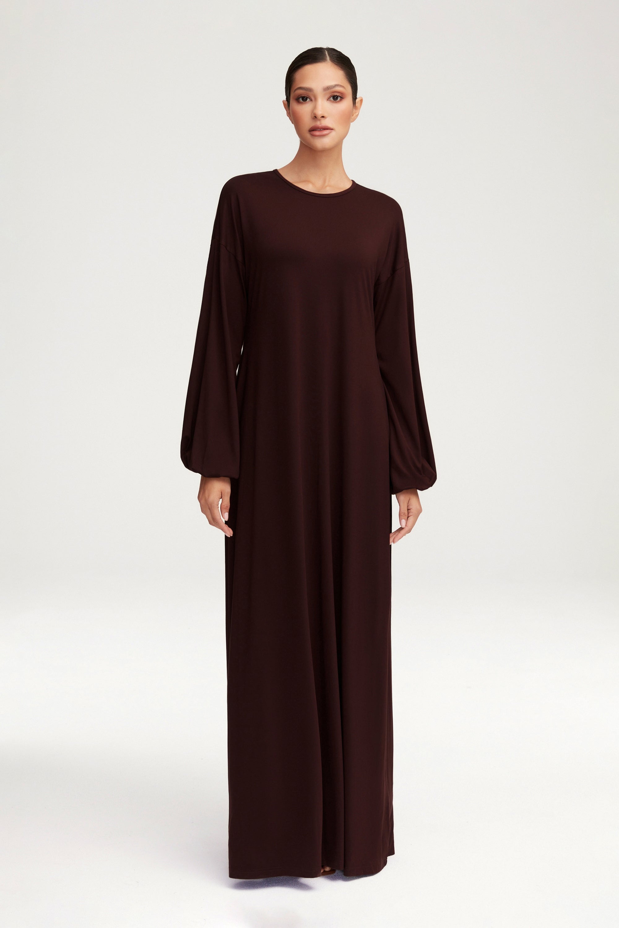 Afiyah Jersey Maxi Dress - Espresso Clothing Veiled 