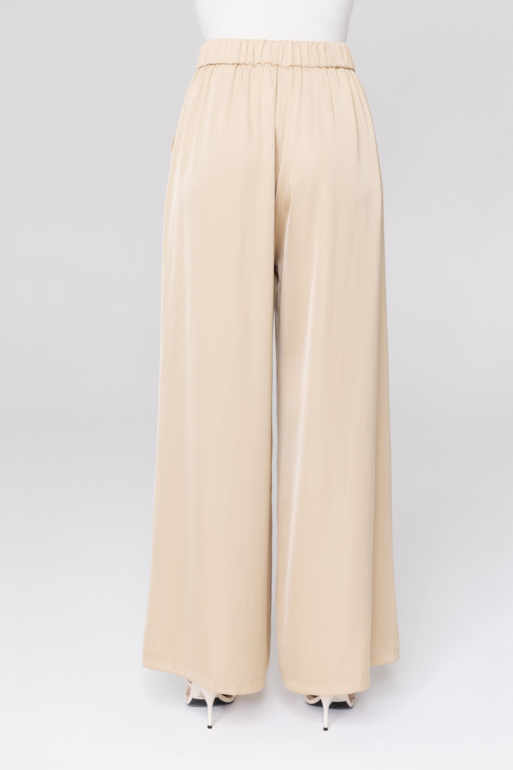 Alana Satin Wide Leg Pants - Caffe Veiled Collection 