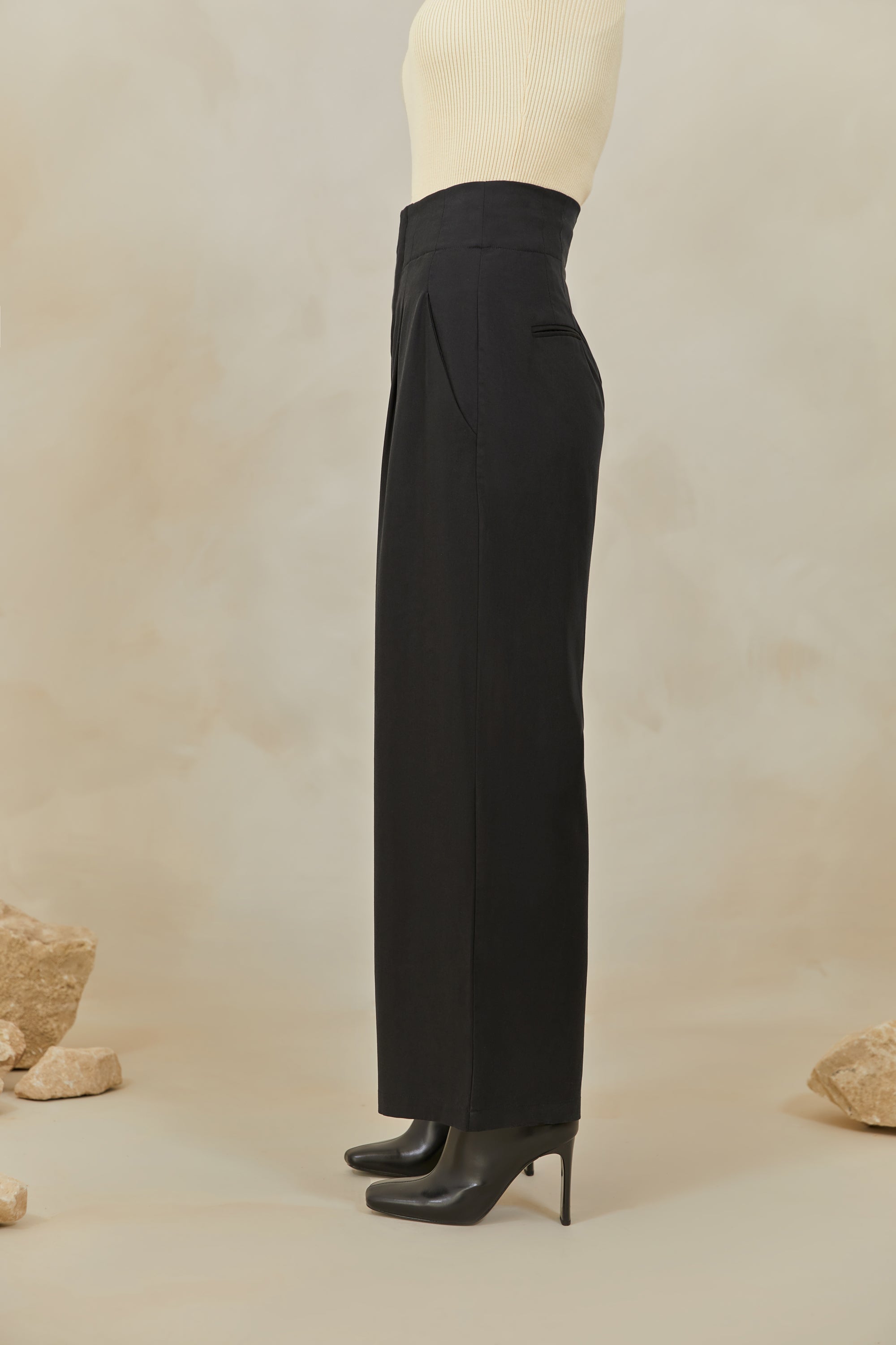 Alexia High Rise Trousers - Black Veiled Collection 