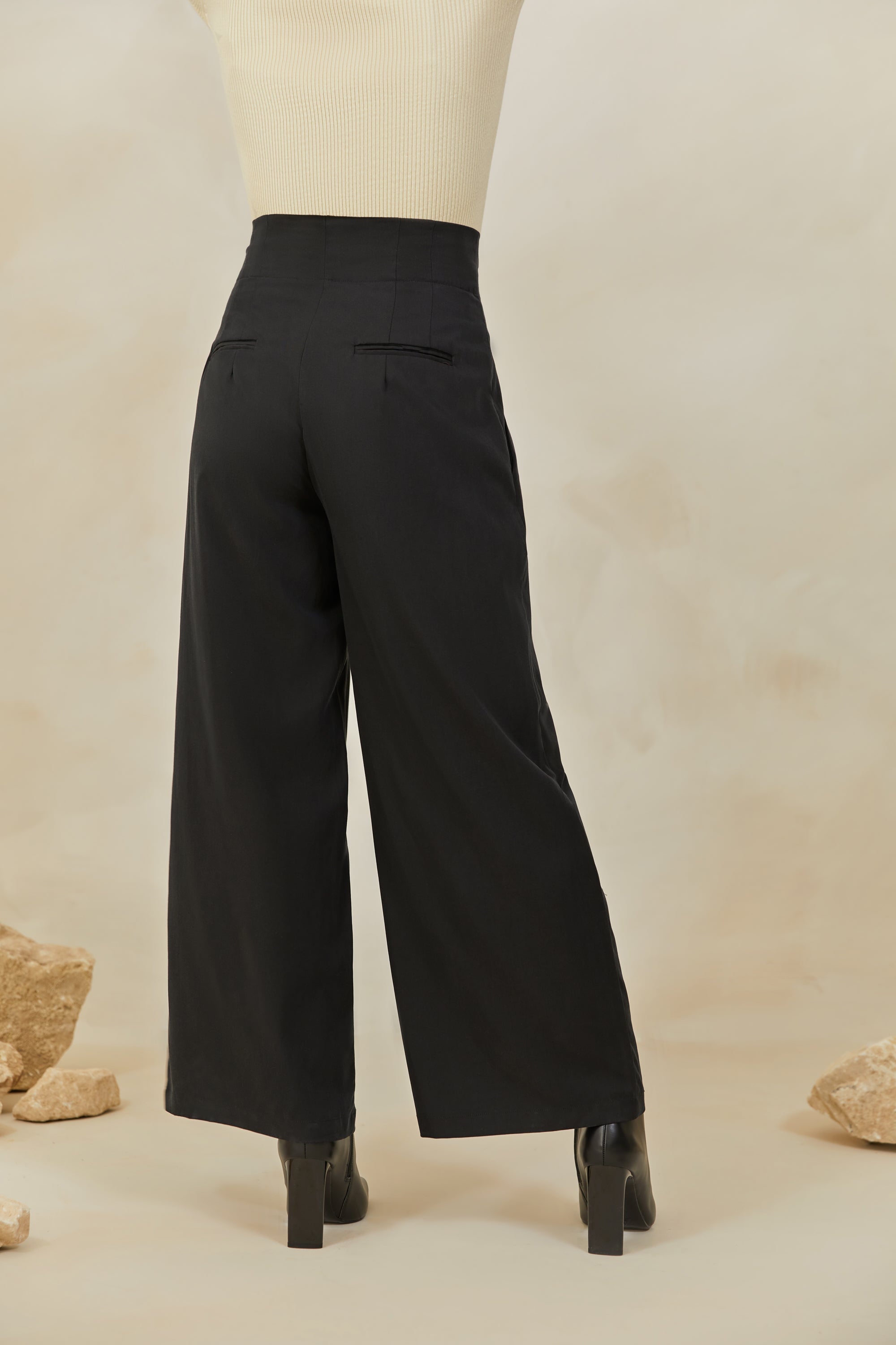 Alexia High Rise Trousers - Black Veiled Collection 