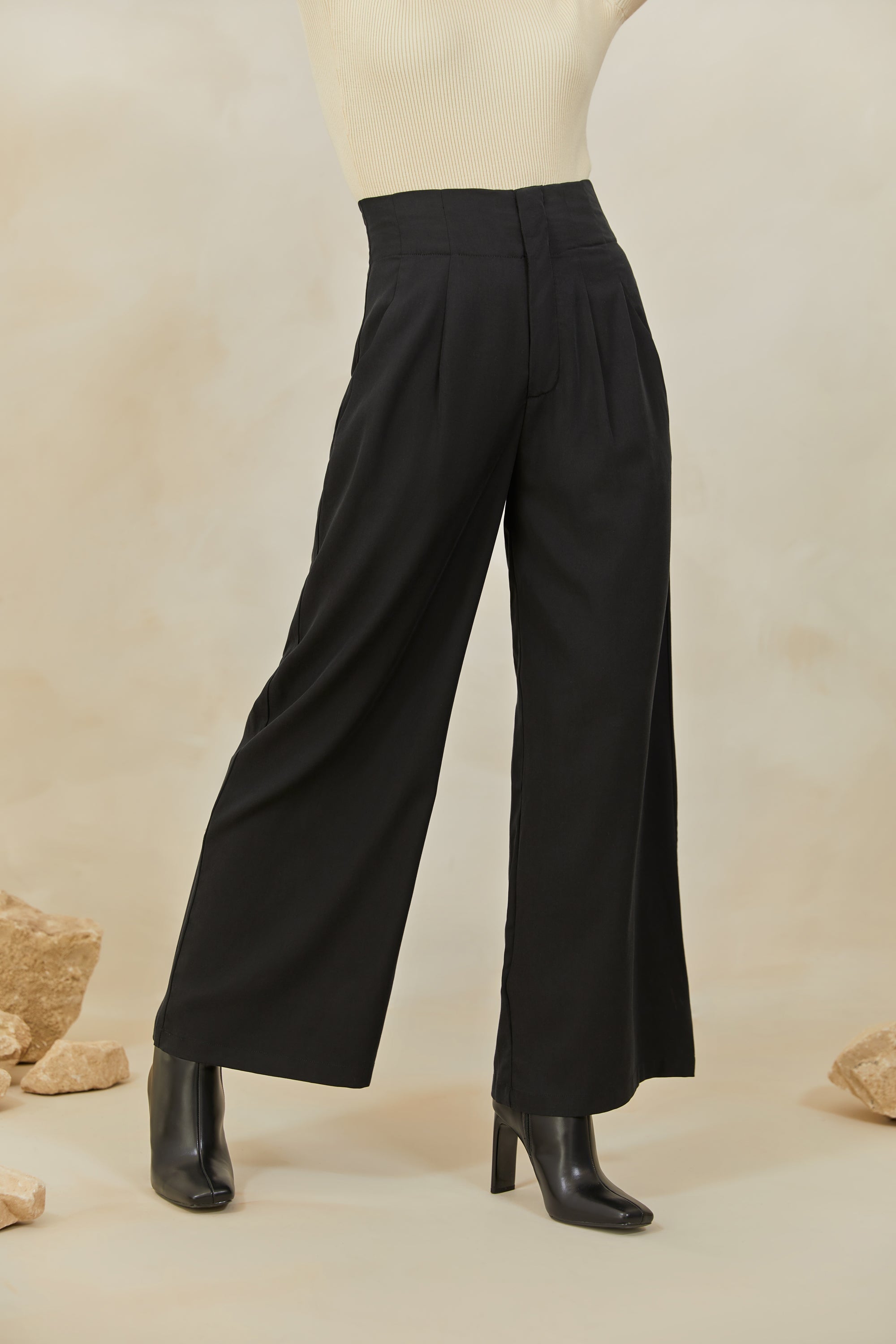 Alexia High Rise Trousers - Black Veiled Collection 