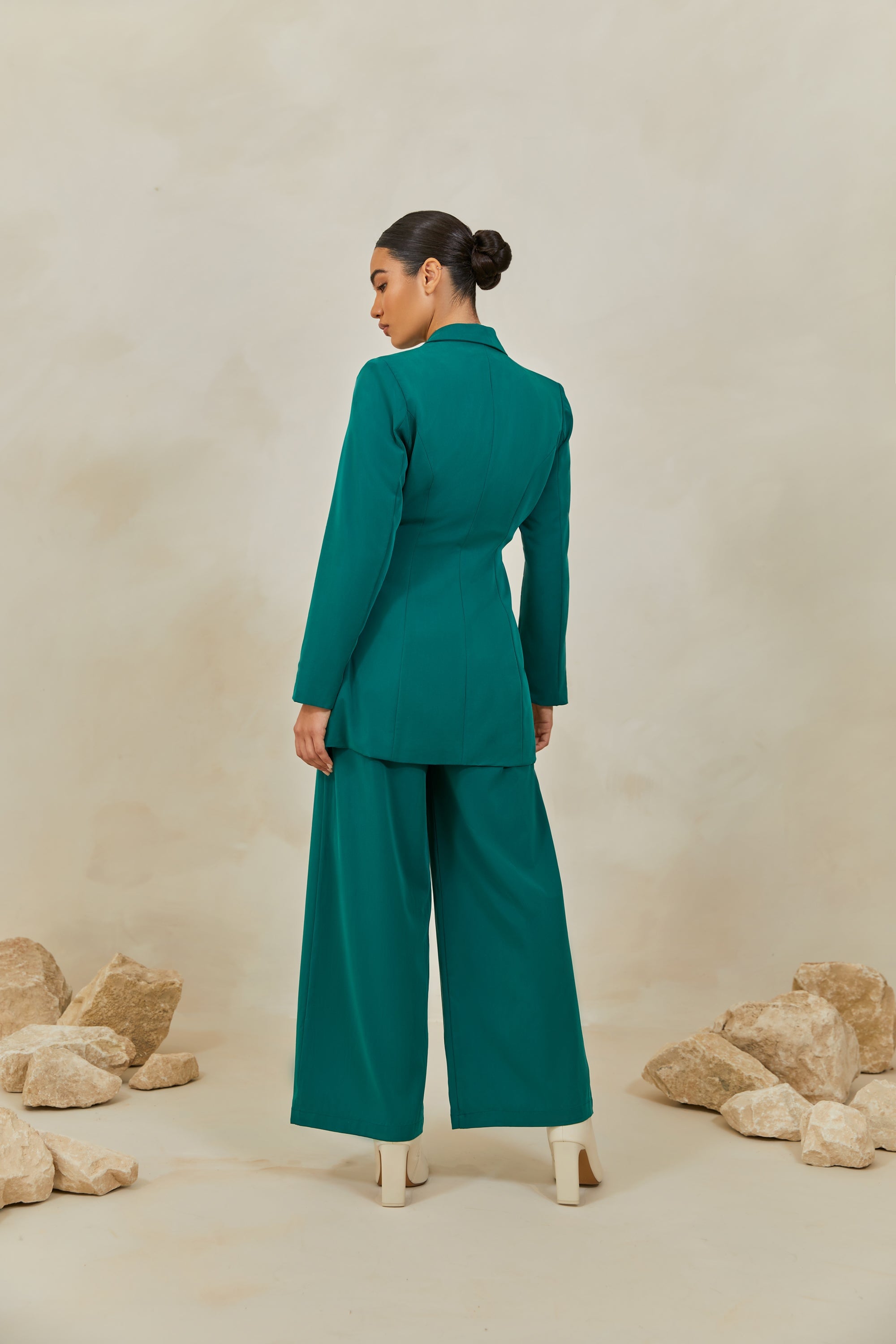 Alexia High Rise Trousers - Jade Veiled Collection 