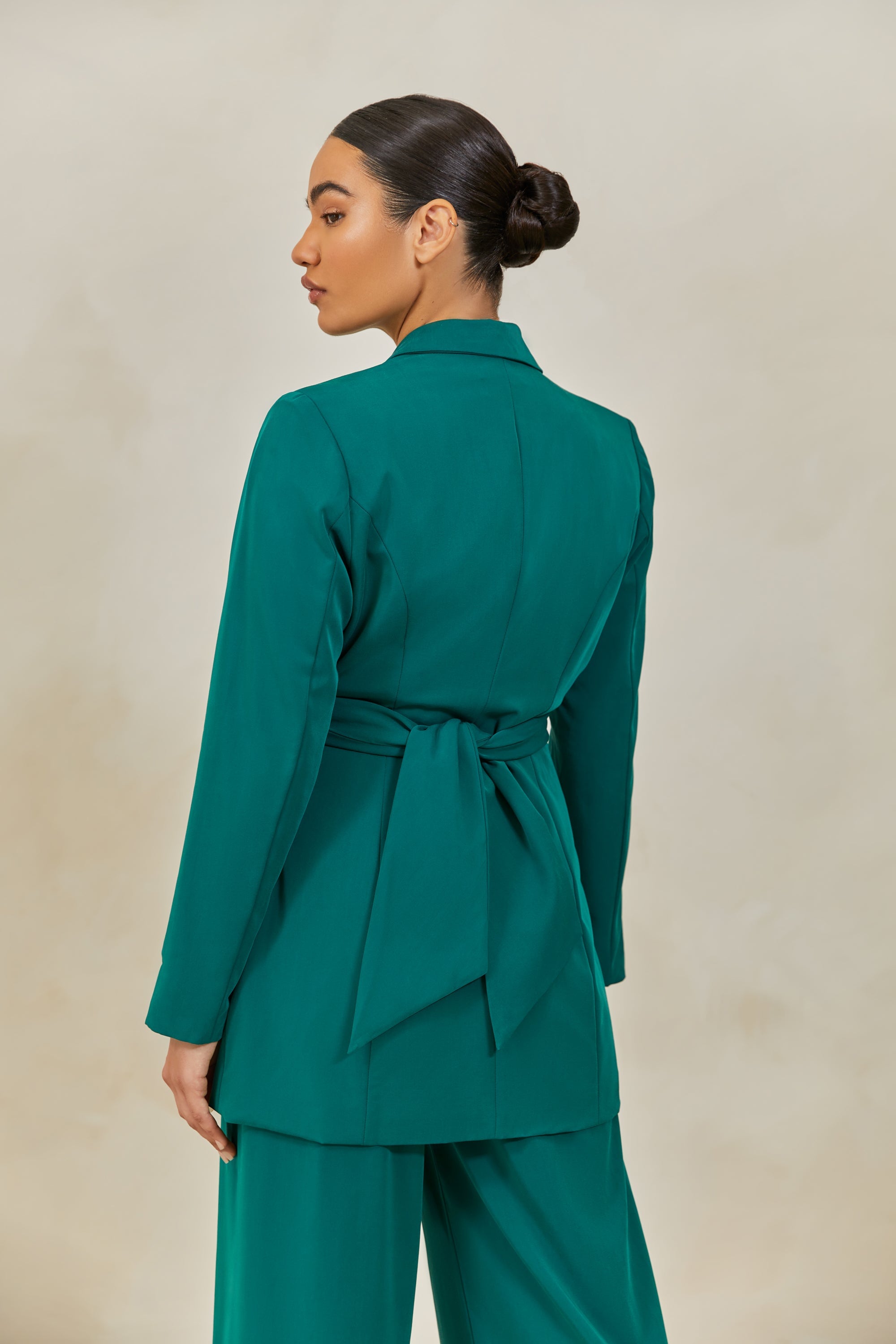 Alexia Tie Front Blazer - Jade Veiled Collection 