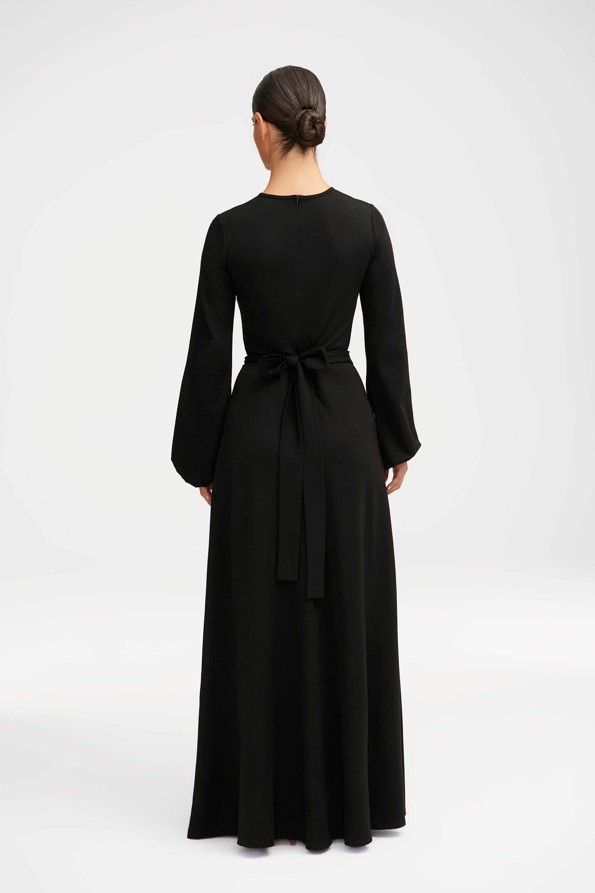 Alice Jersey Tie Waist Maxi Dress - Black Clothing Veiled 