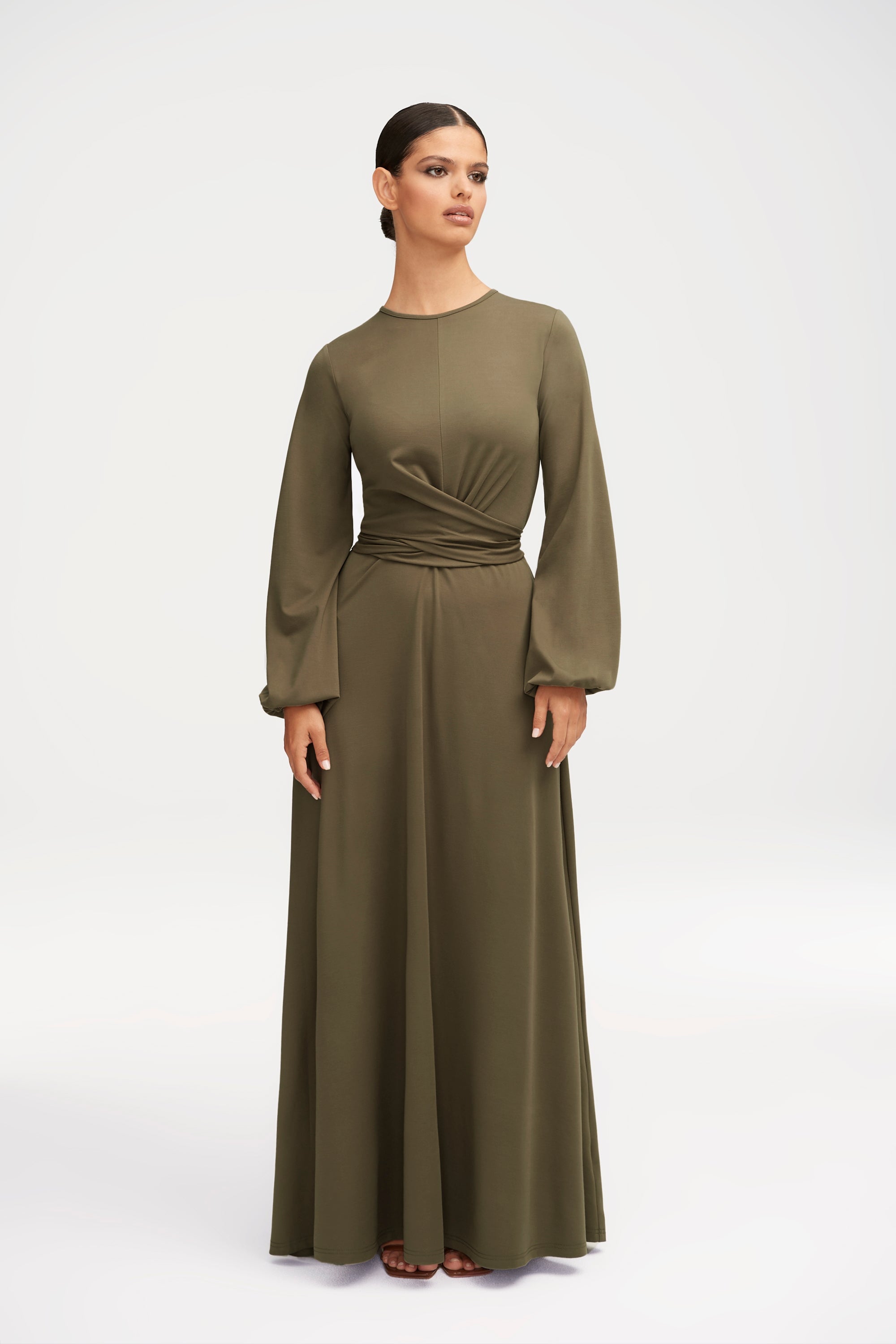 Alice Jersey Tie Waist Maxi Dress - Sage Clothing Veiled 