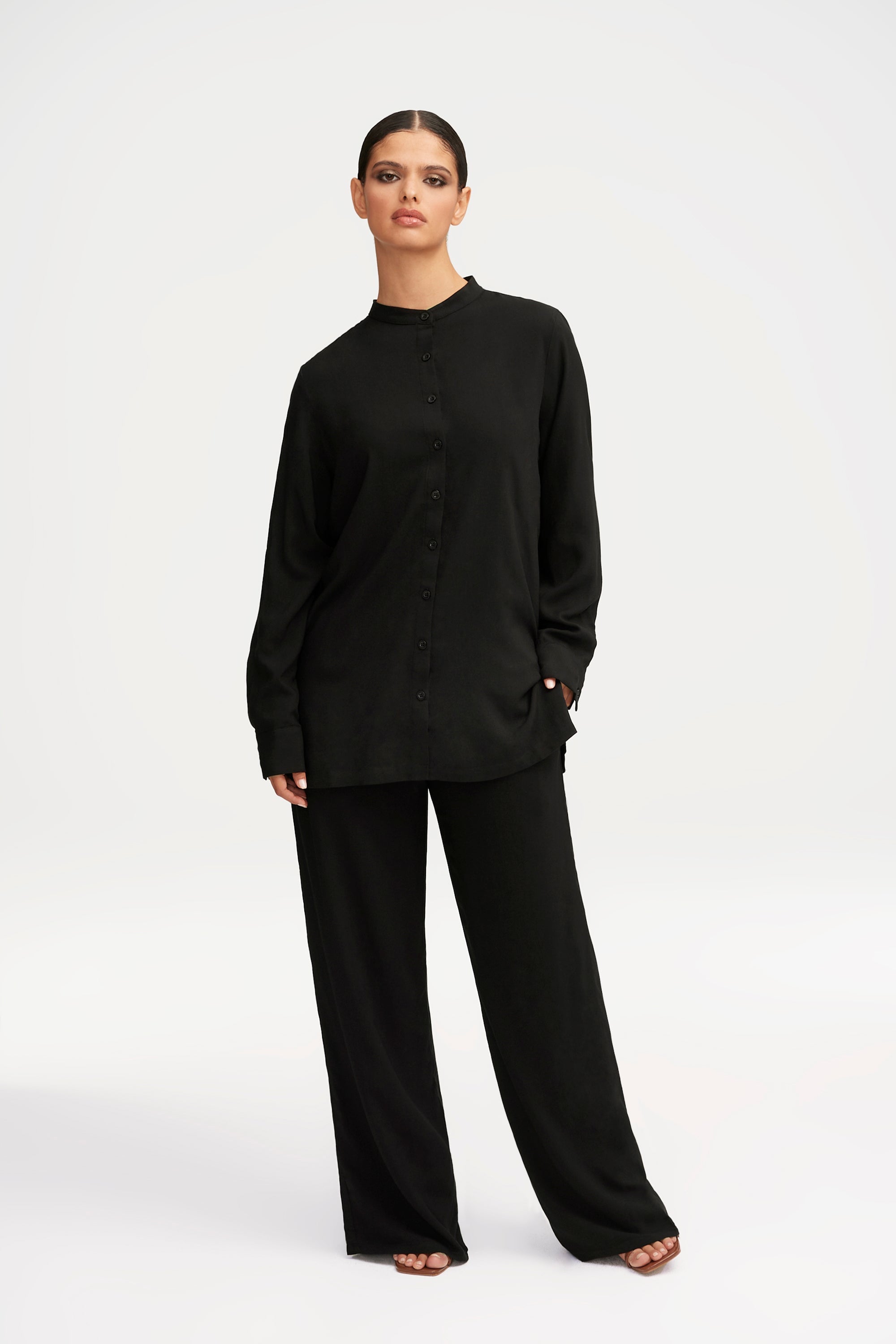 Alina Wide Leg Pants - Black Clothing Veiled 