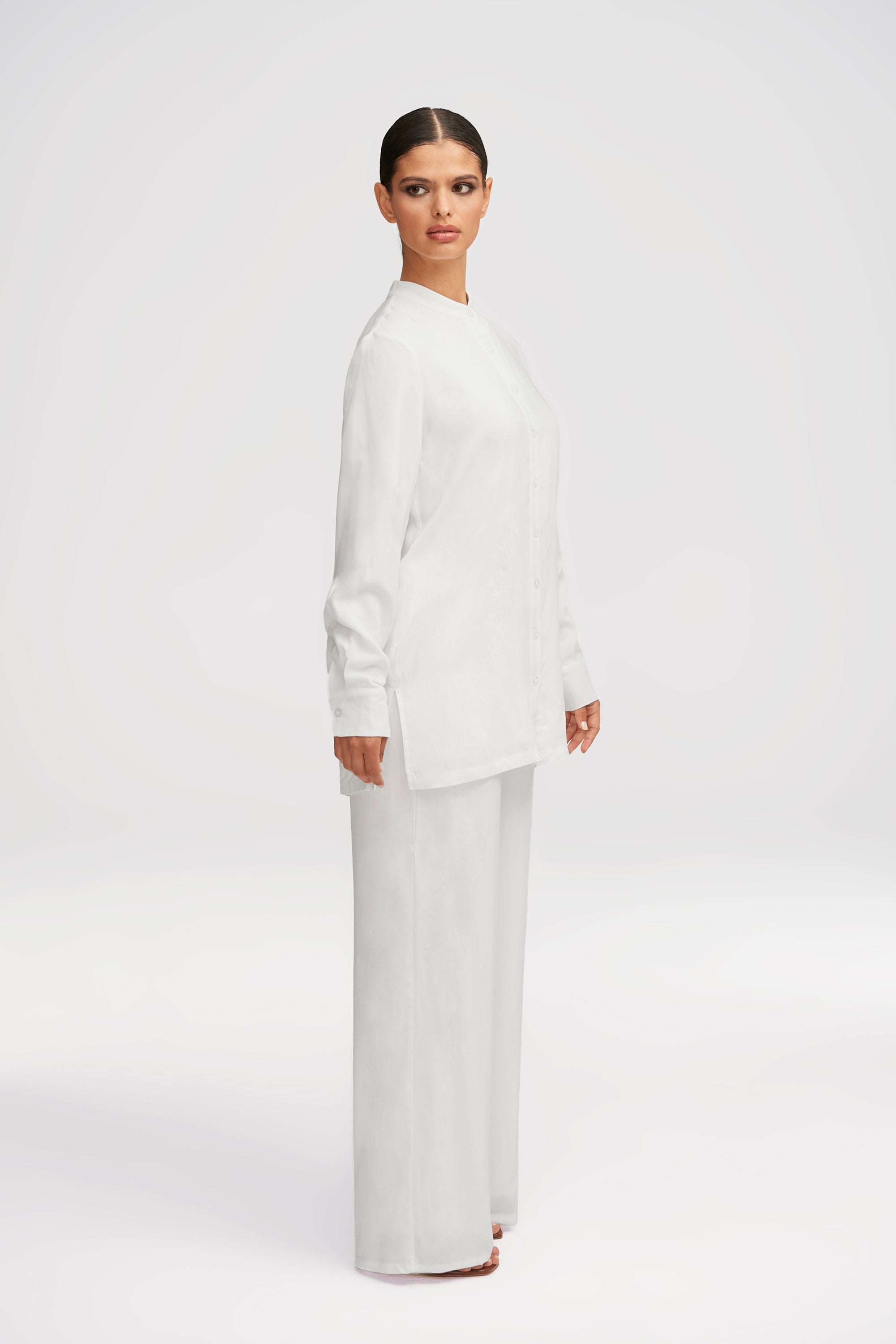 Alina Wide Leg Pants - White Clothing Veiled 