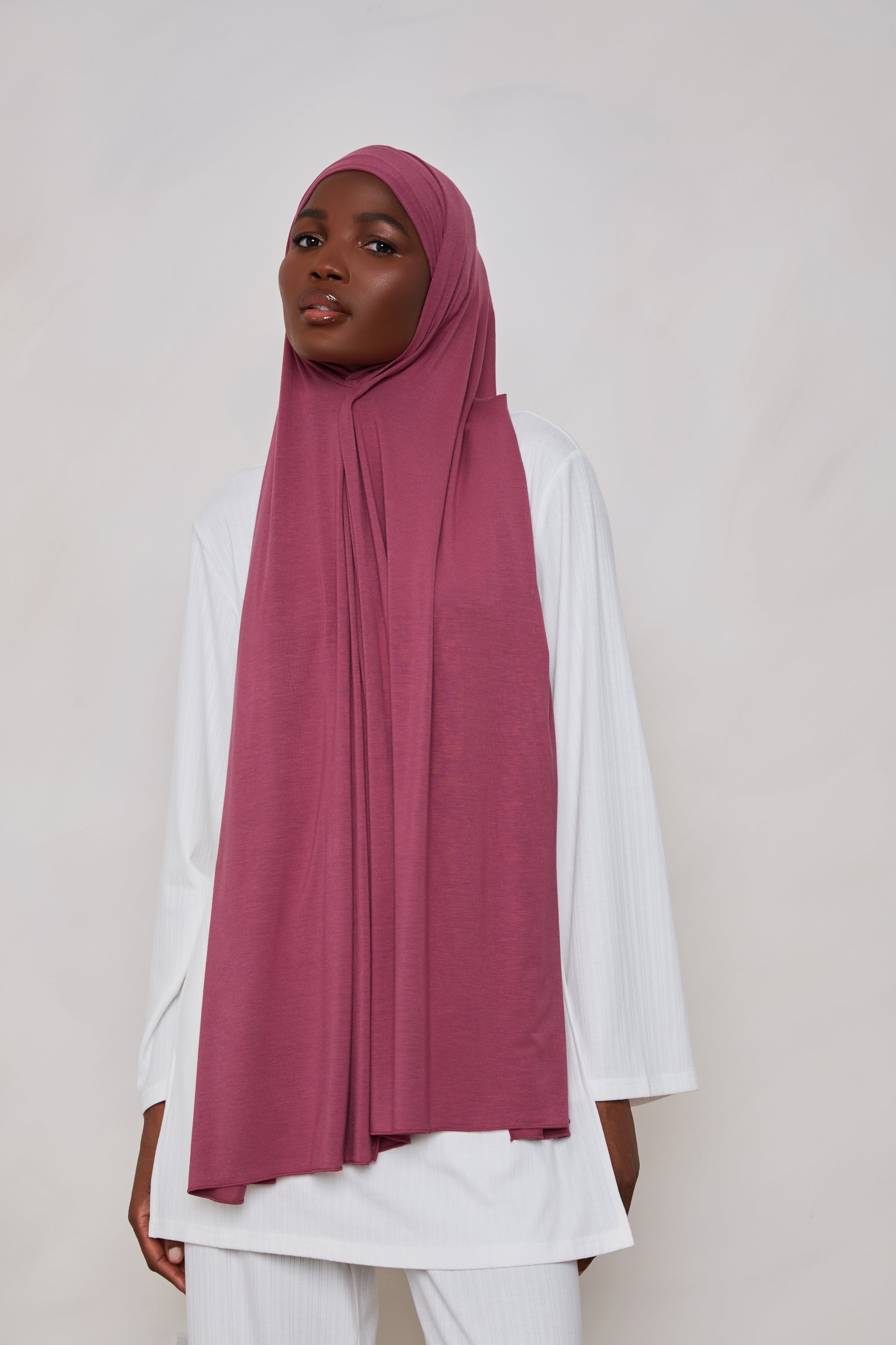 Bamboo Jersey Hijab - Dry Rose Veiled 