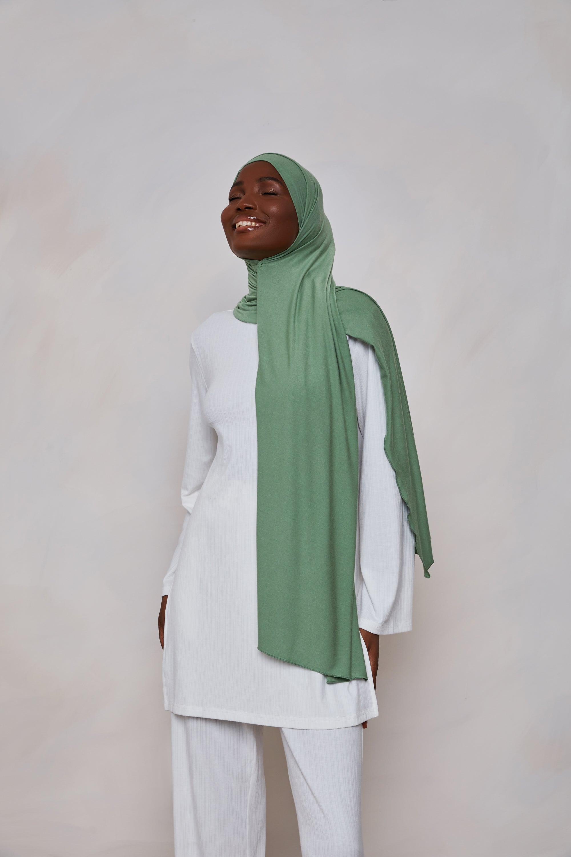 Bamboo Jersey Hijab - Loden Frost Veiled 