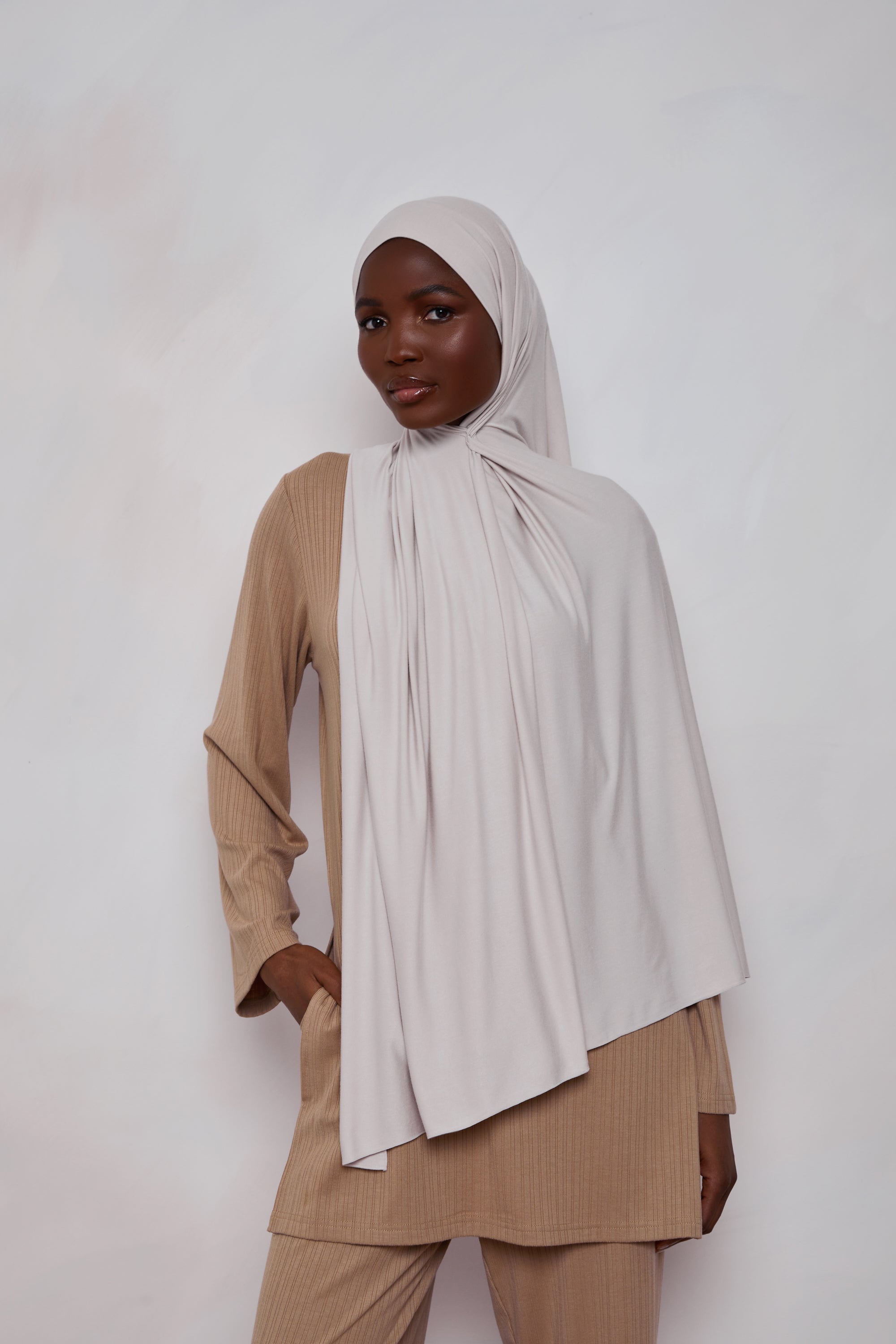 Bamboo Jersey Hijab - Stone Veiled 