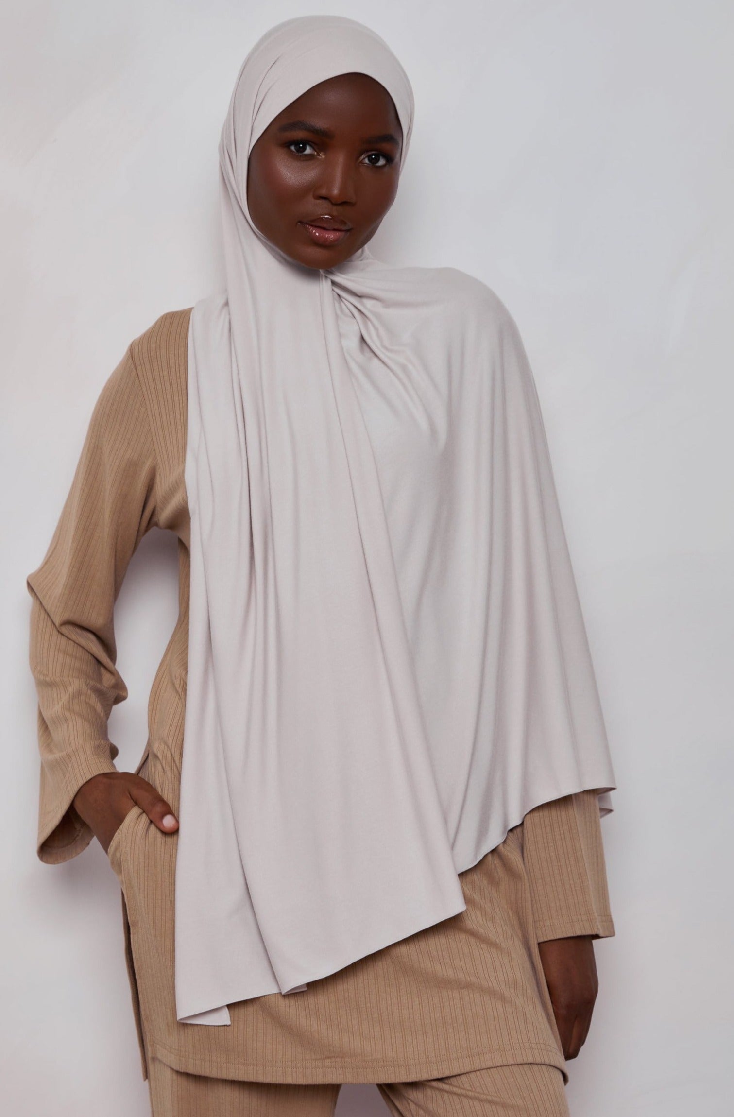 Bamboo Jersey Hijab - Stone Veiled 