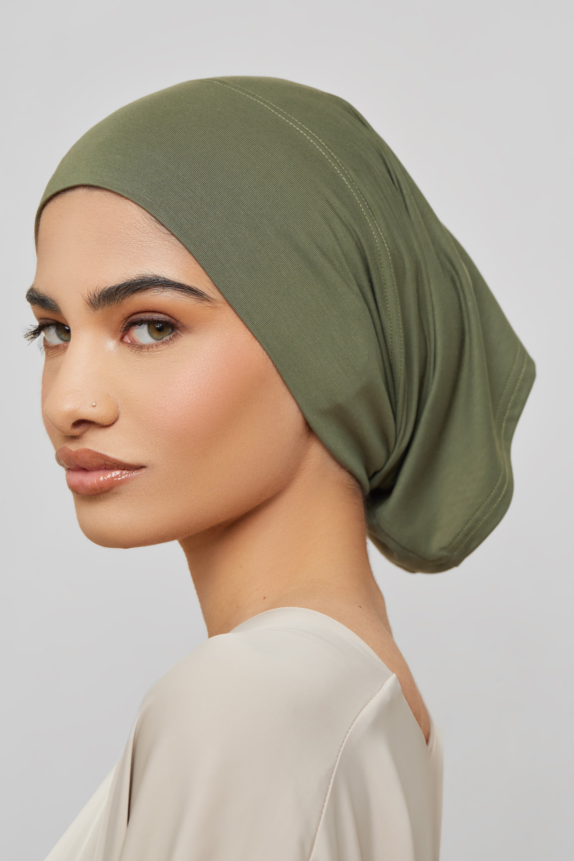 Bamboo Jersey Undercap - Olive Night Veiled 