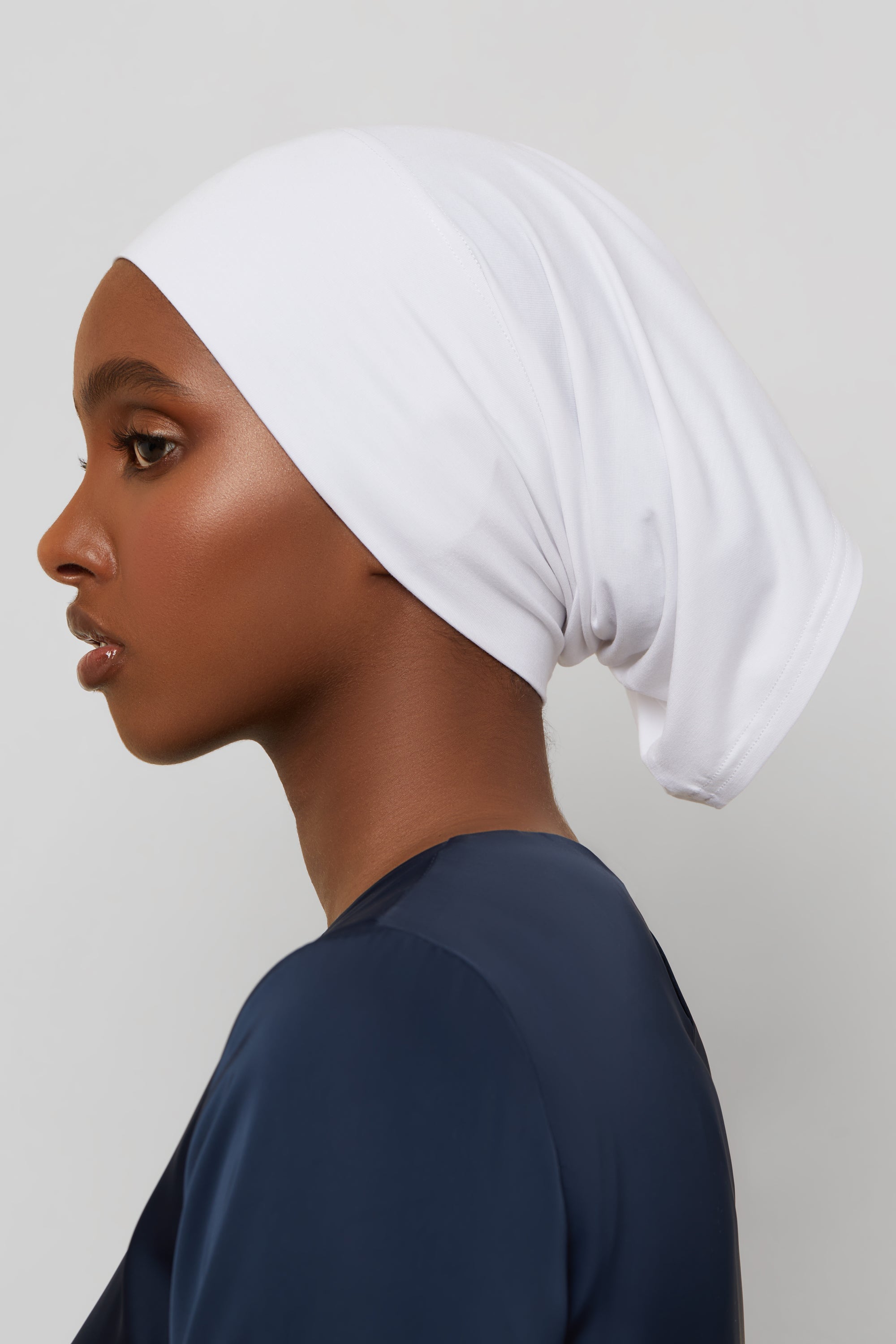 Bamboo Jersey Undercap - White Veiled 