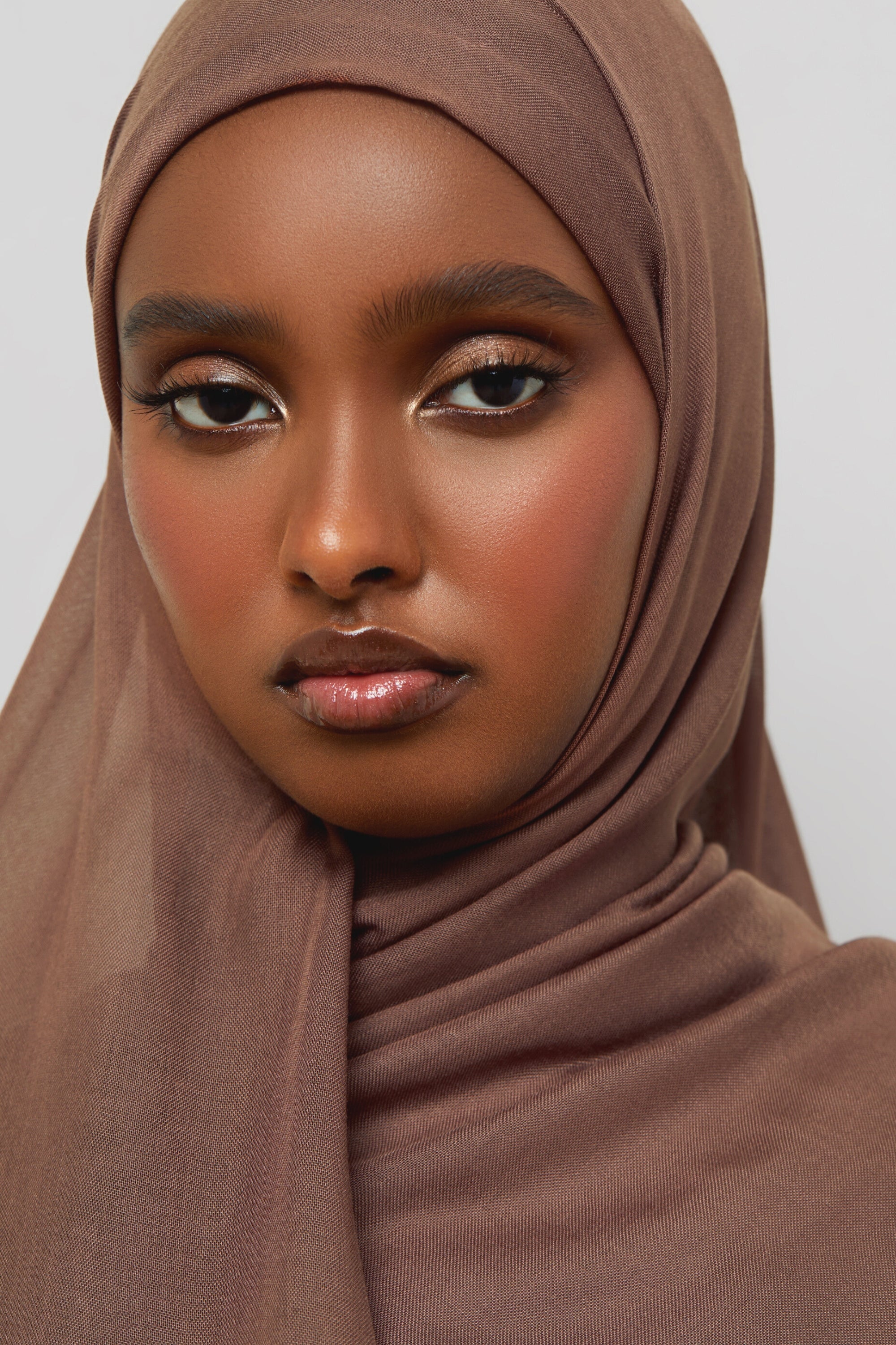 Bamboo Woven Hijab - Cocoa Brown Veiled 