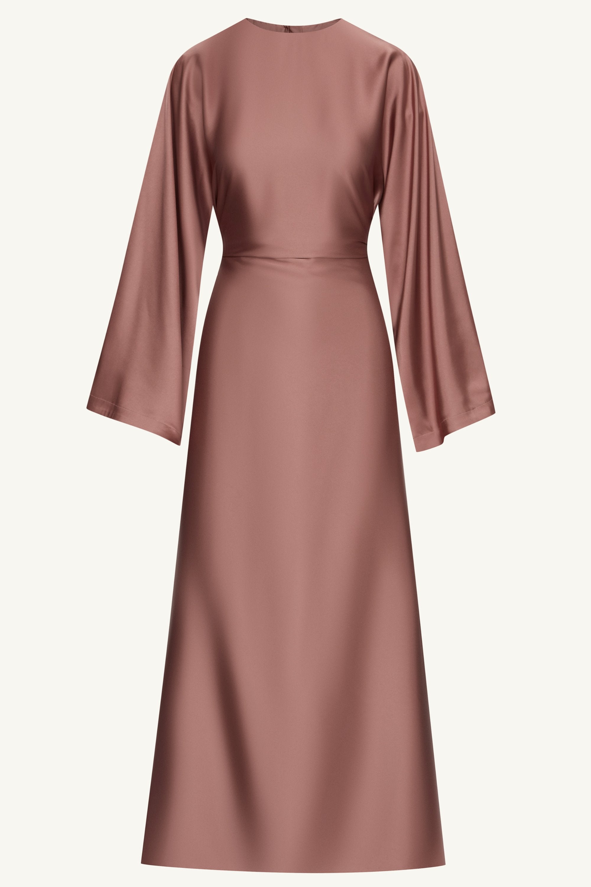 Batool Satin Maxi Dress - Dusky Mauve Clothing Veiled 