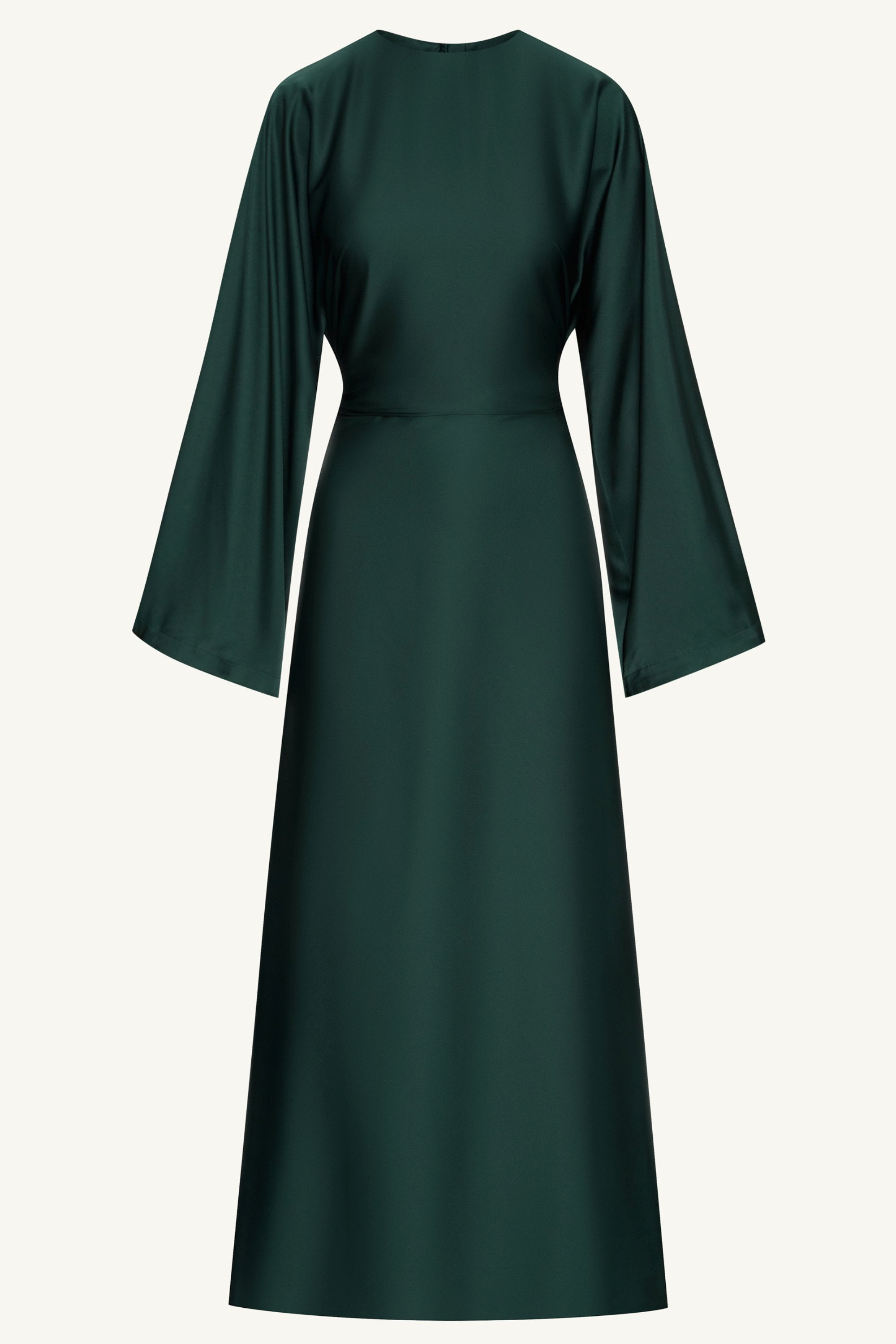 Batool Satin Maxi Dress - Emerald Clothing Veiled 