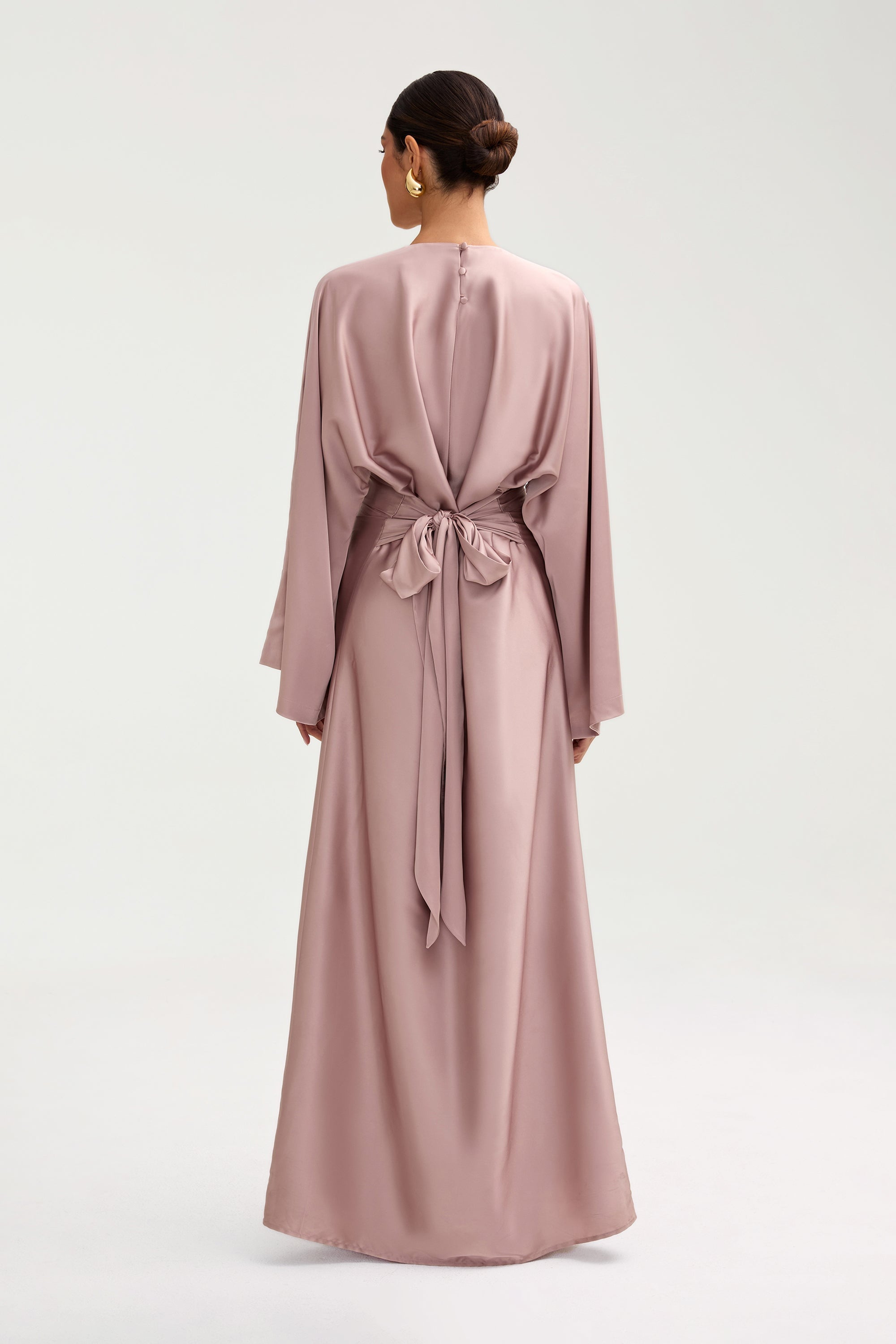 Batool Satin Maxi Dress - Mink Clothing Veiled 