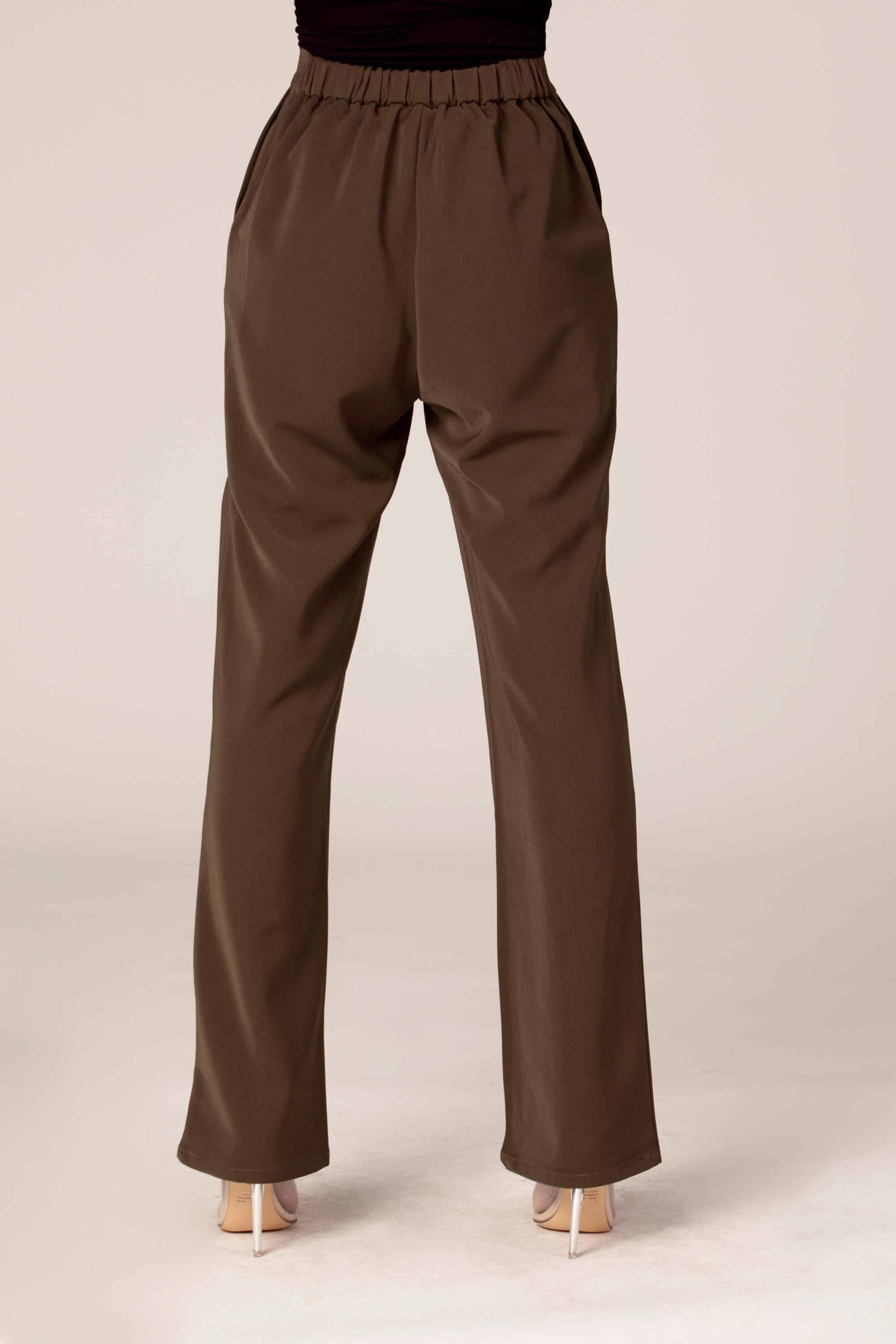 Blair Khaki Green Straight Leg Pants Veiled Collection 