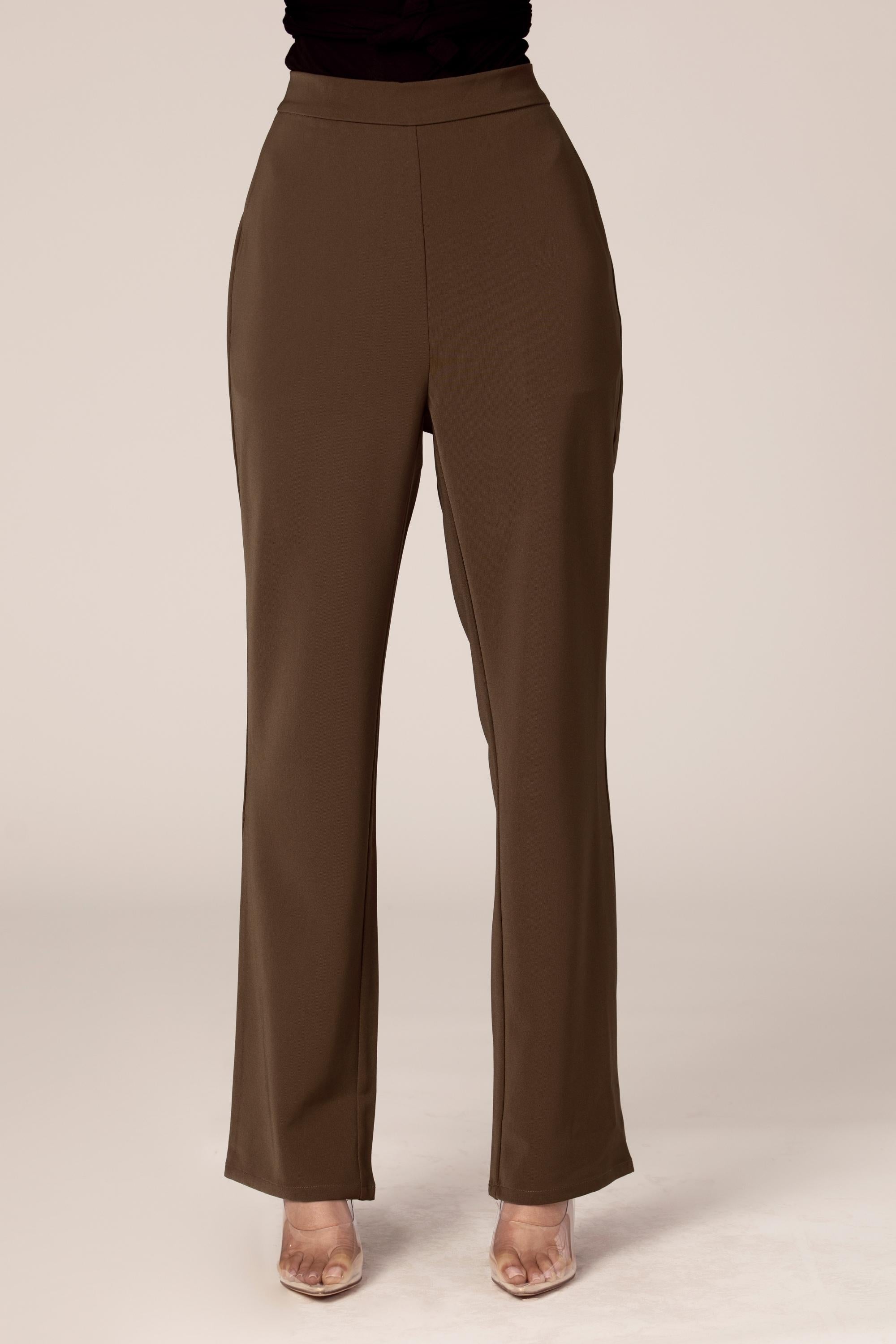 Blair Khaki Green Straight Leg Pants Veiled Collection 