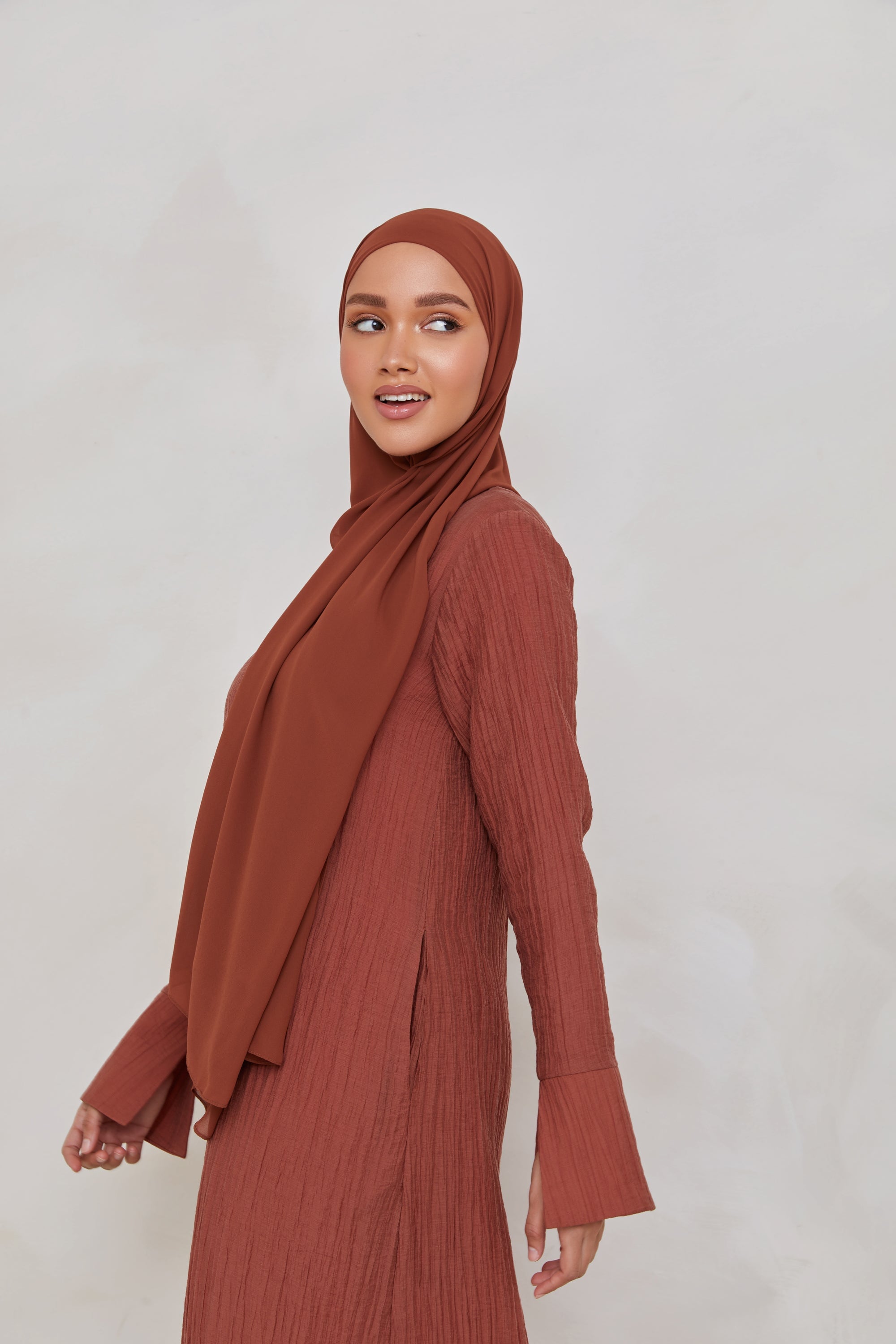 Chiffon LITE Hijab - Brown Out Veiled 