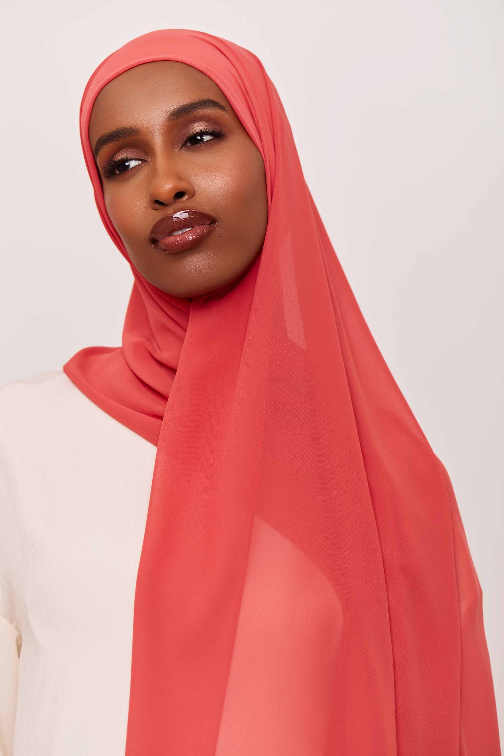 Chiffon LITE Hijab - Garnet Rose Accessories Veiled 