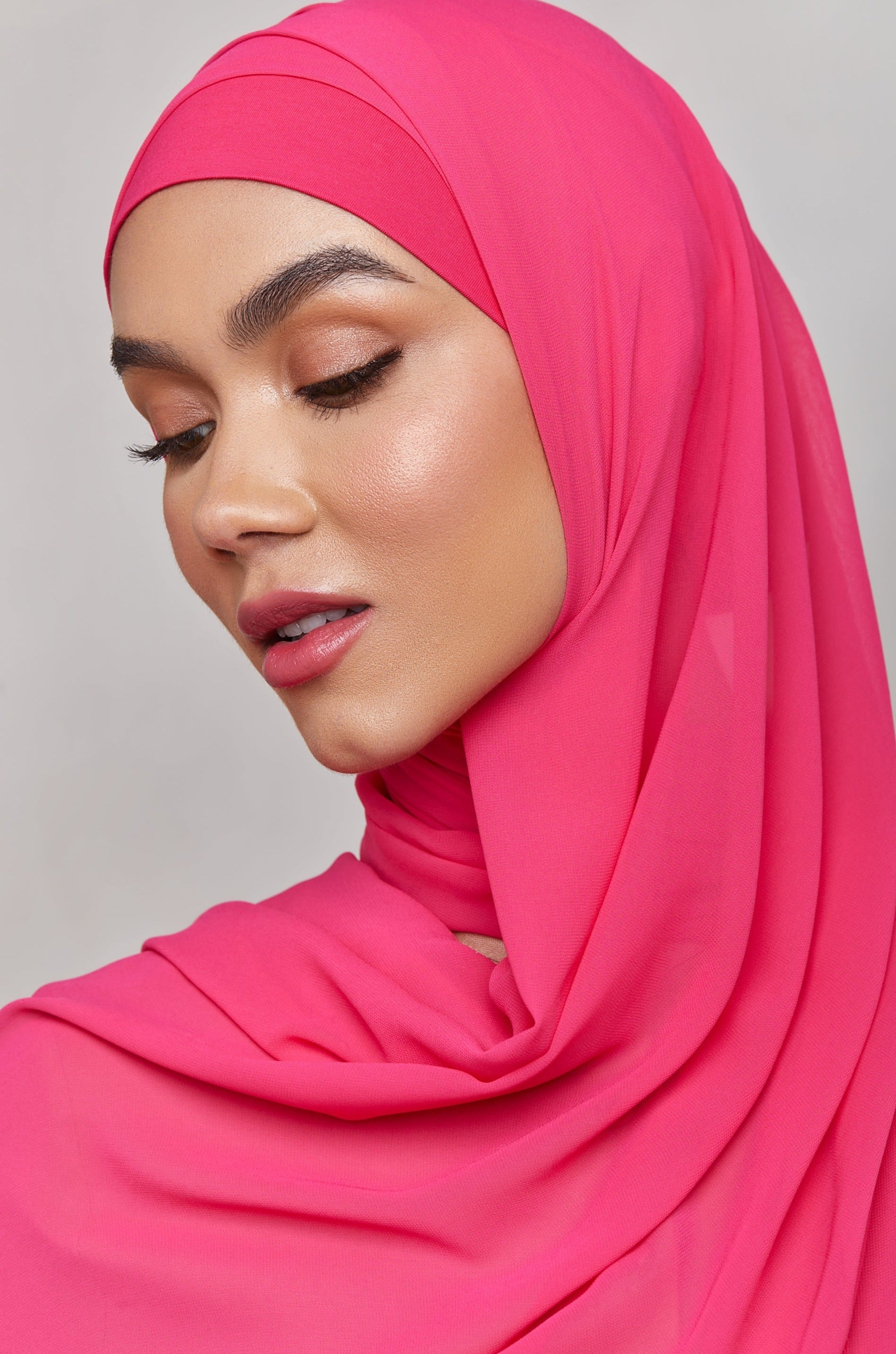 Chiffon LITE Hijab - Raspberry Veiled 