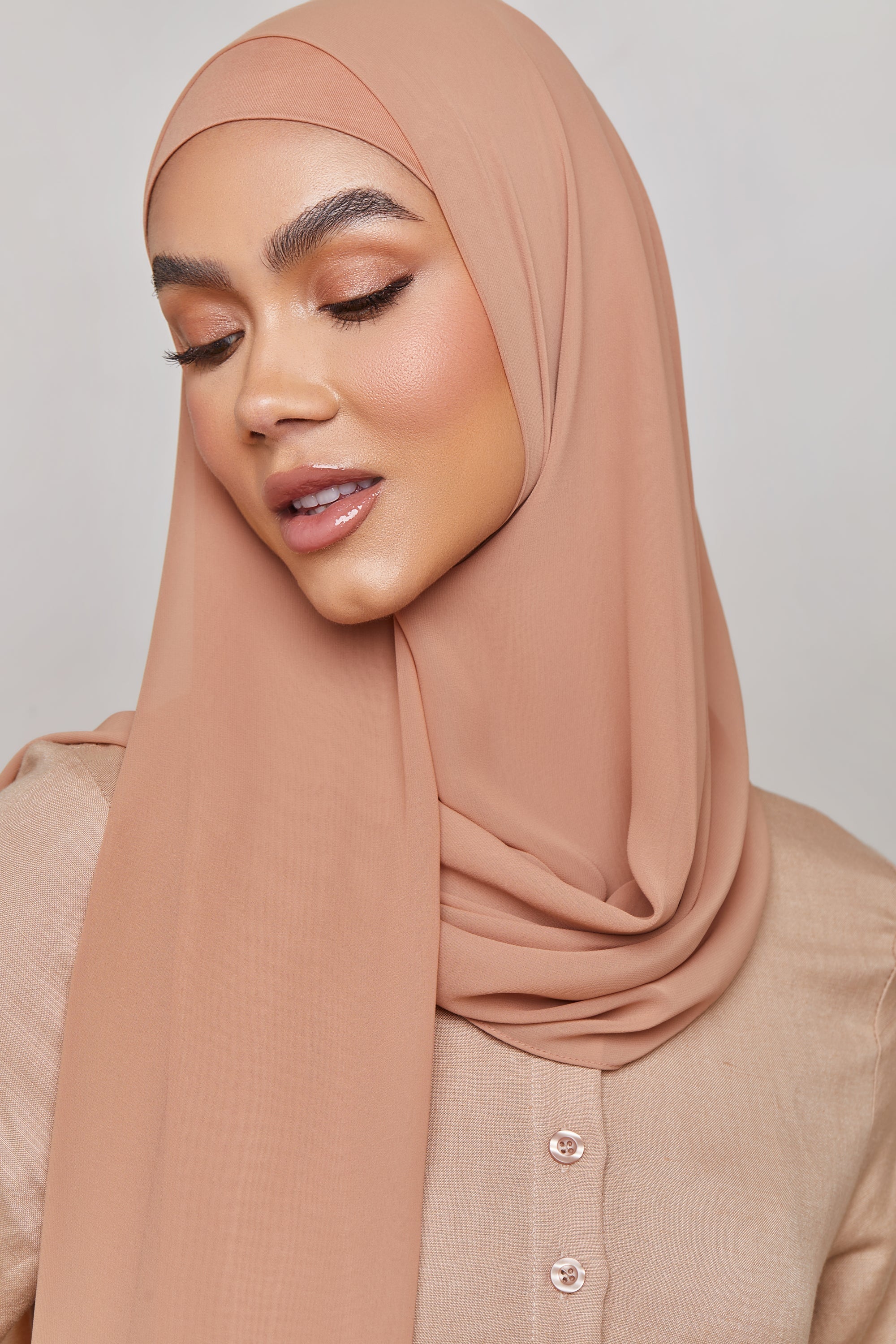 Chiffon LITE Hijab - Tawny Brown Veiled 