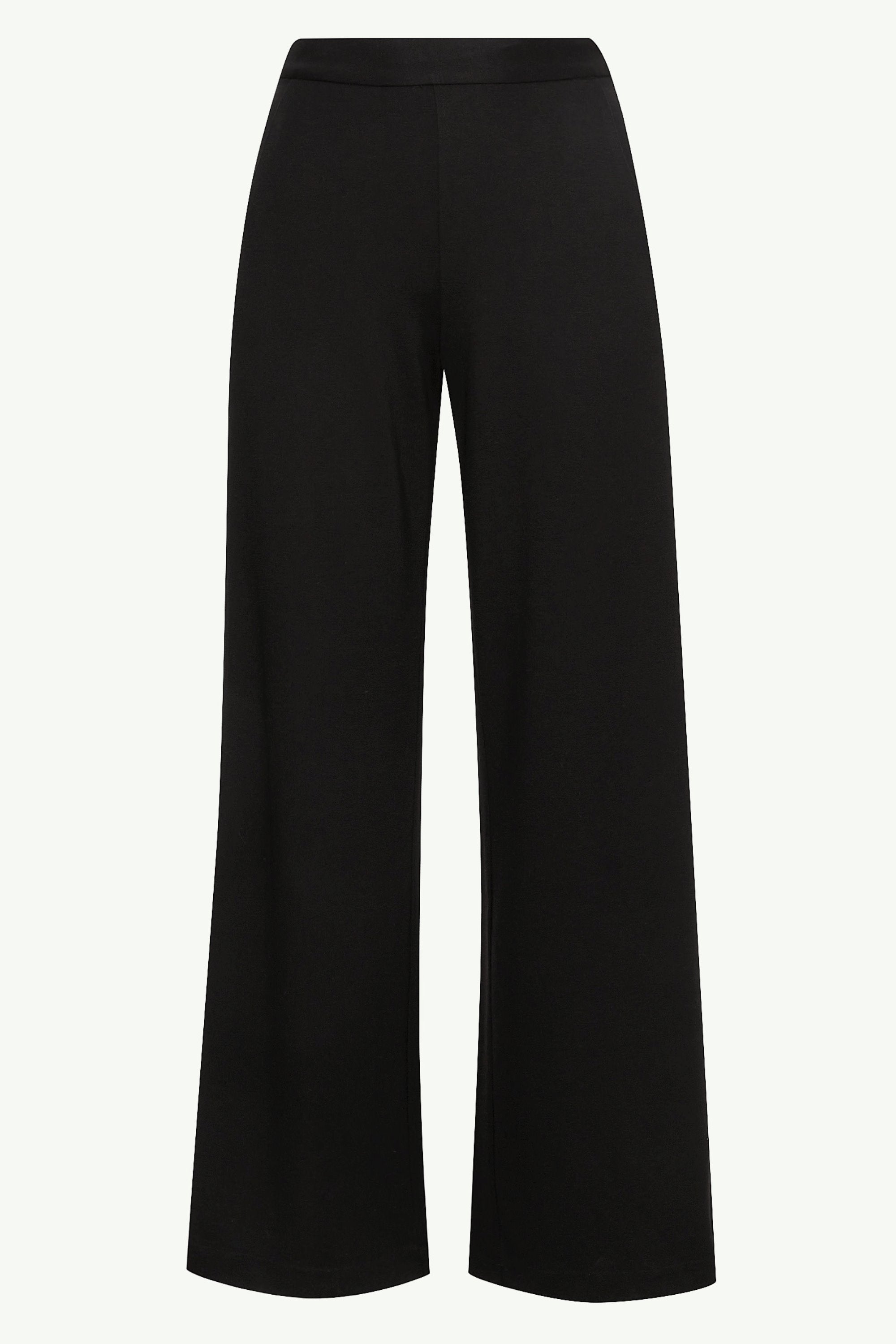 Fatima Everyday Wide Leg Jersey Pants - Black Clothing Veiled 