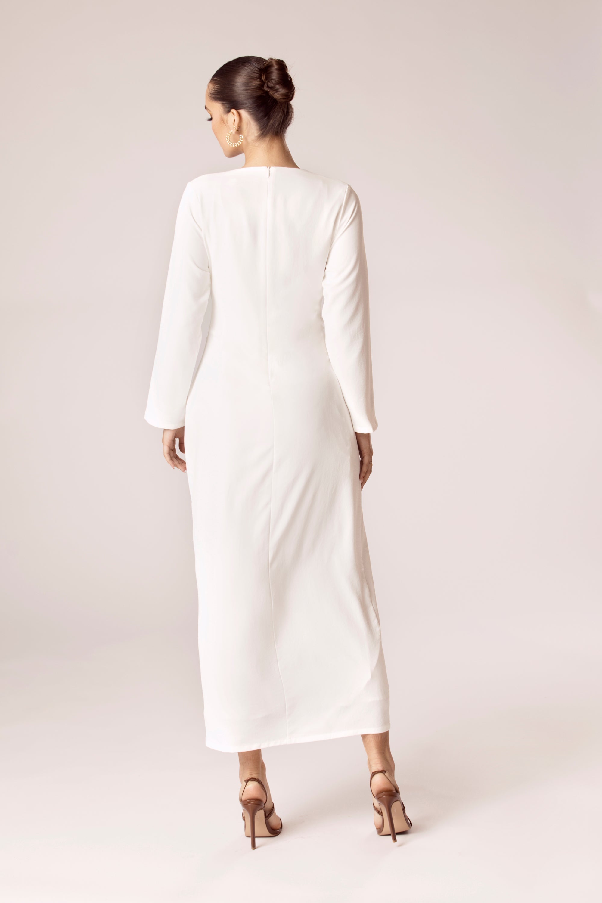 Isabella Tie Waist Maxi Dress - White Veiled Collection 