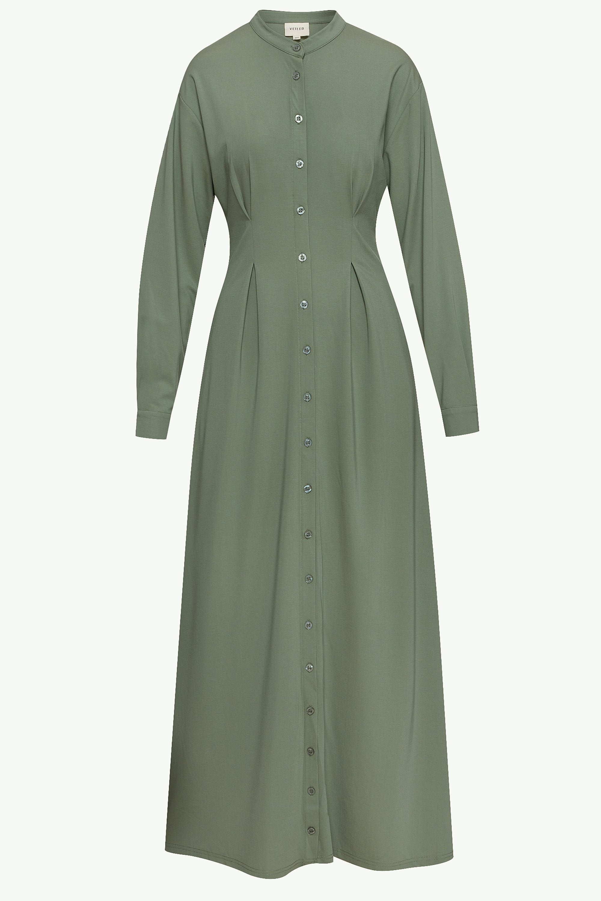 Ivy Jersey Button Down Maxi Dress - Sage Clothing Veiled 