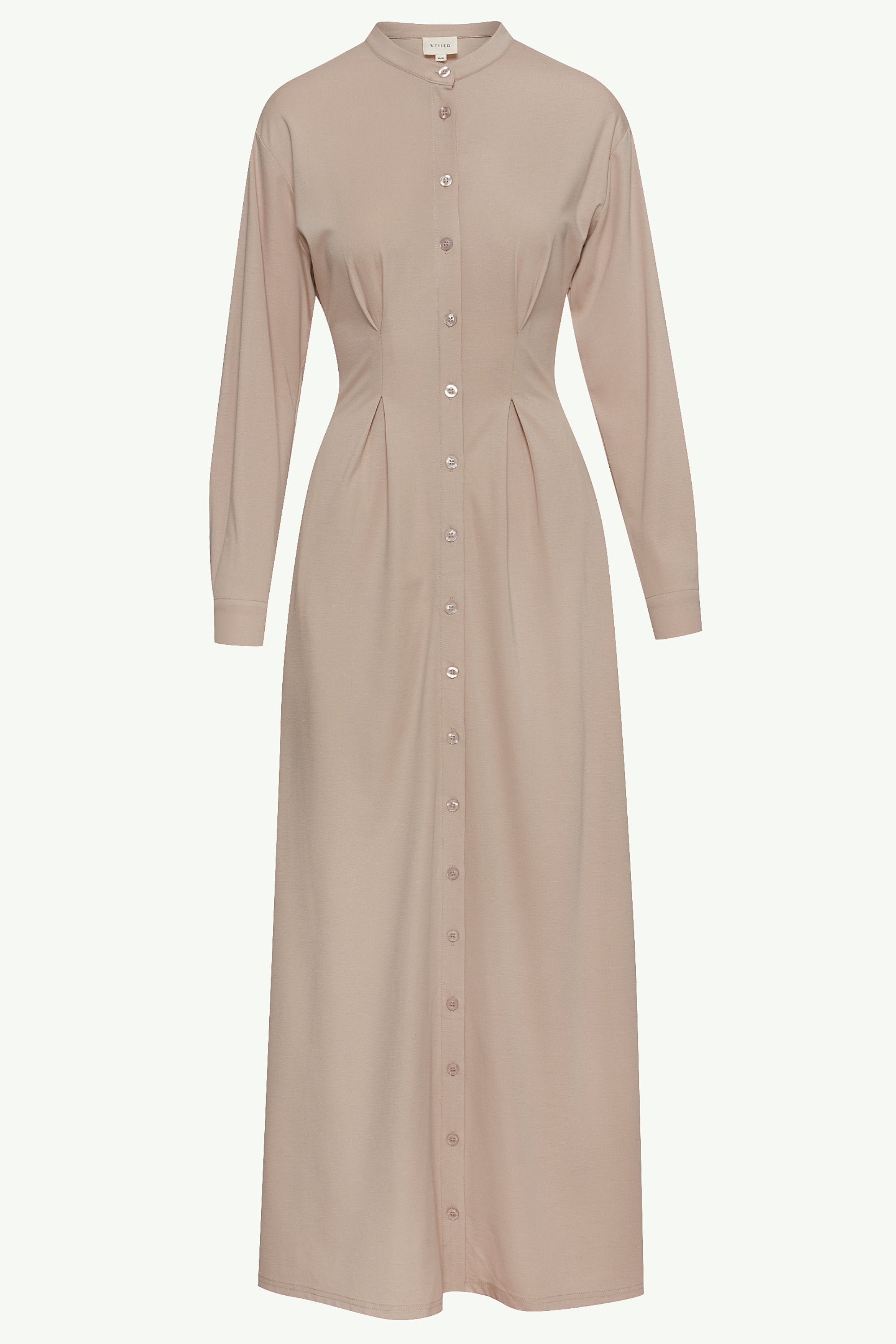 Ivy Jersey Button Down Maxi Dress - Stone Clothing Veiled 