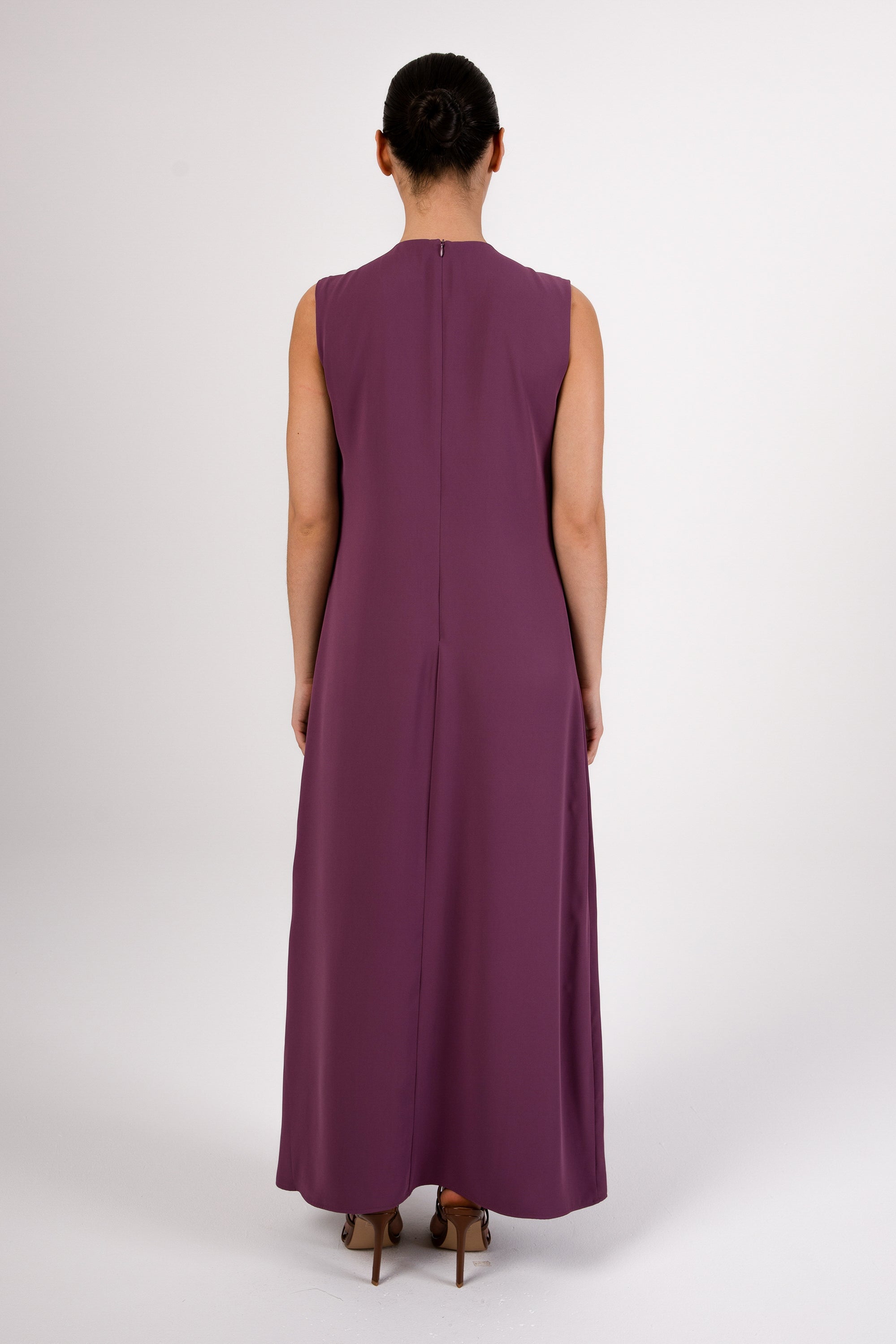 Jamila Sleeveless Maxi Dress - Dark Mauve Veiled 