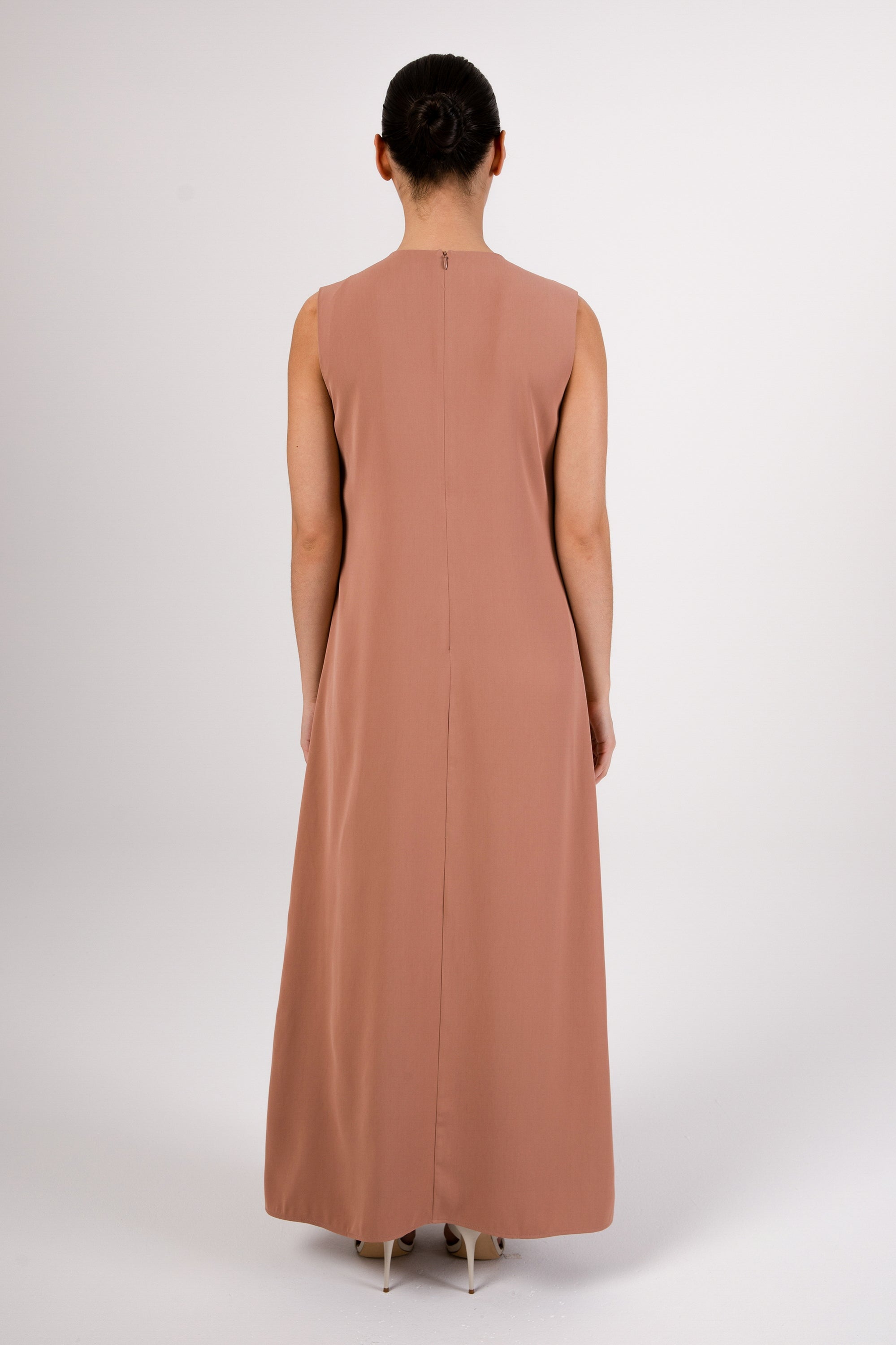 Jamila Sleeveless Maxi Dress - Desert Clay Veiled 