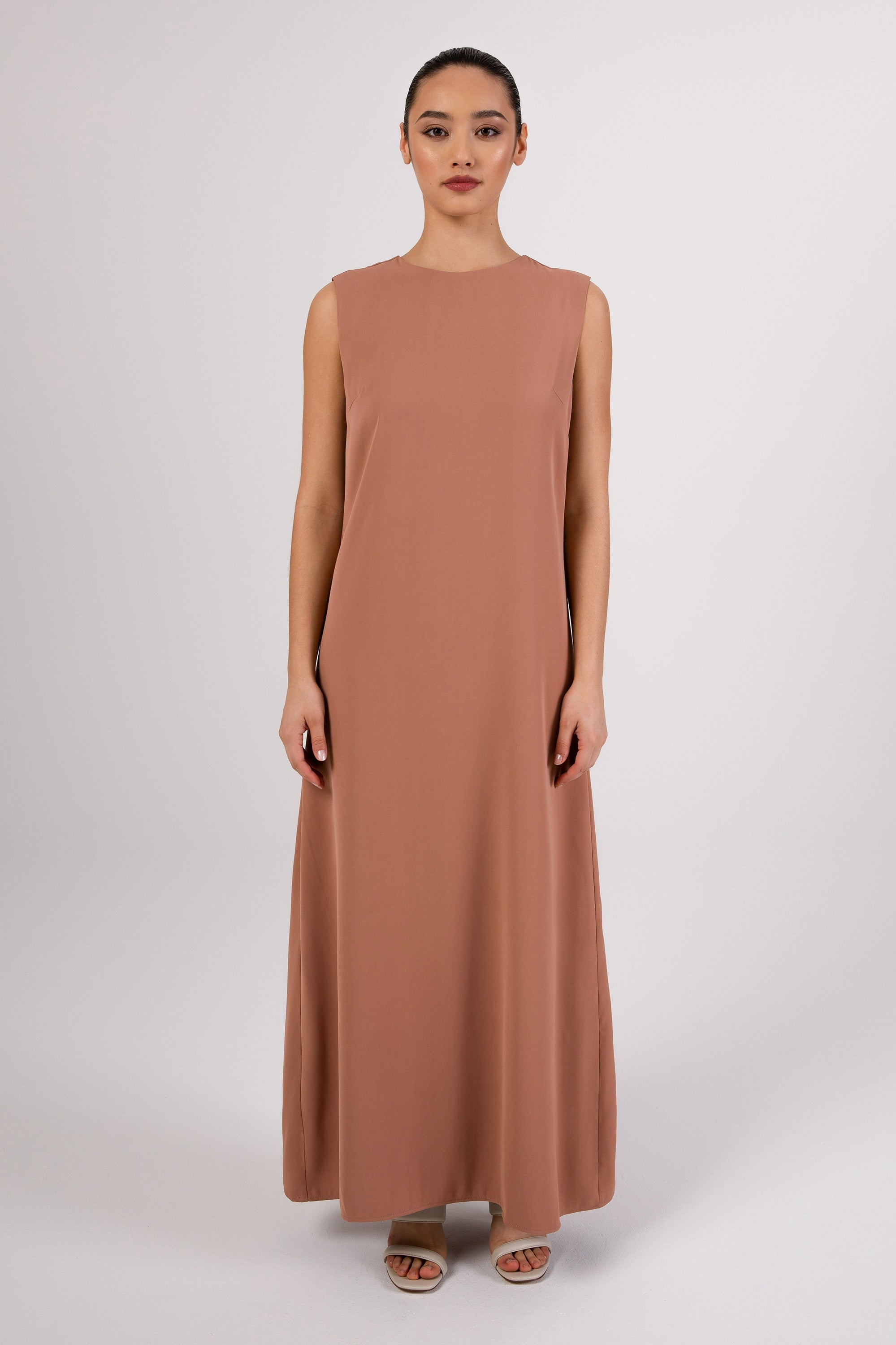 Jamila Sleeveless Maxi Dress - Desert Clay Veiled 