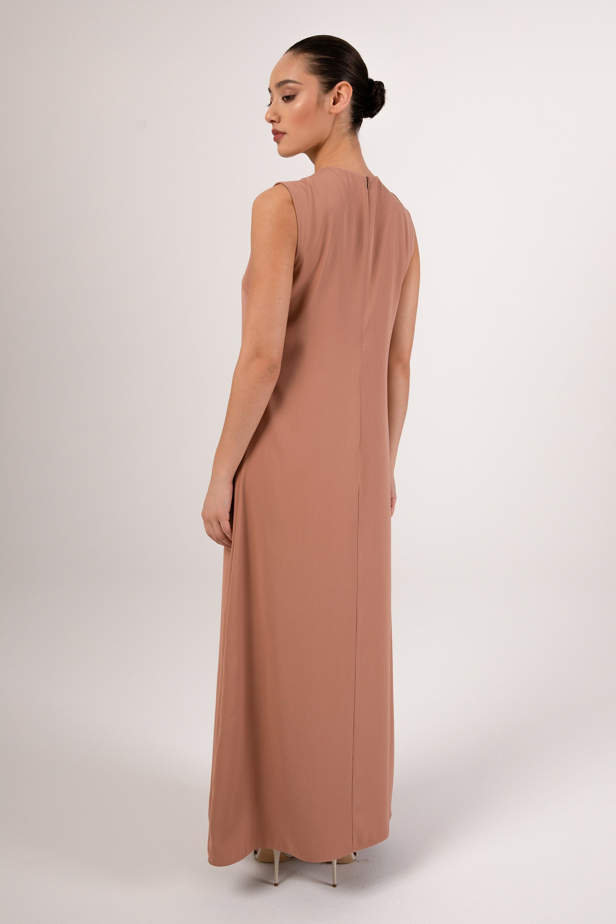 Jamila Sleeveless Maxi Dress - Desert Clay Veiled 