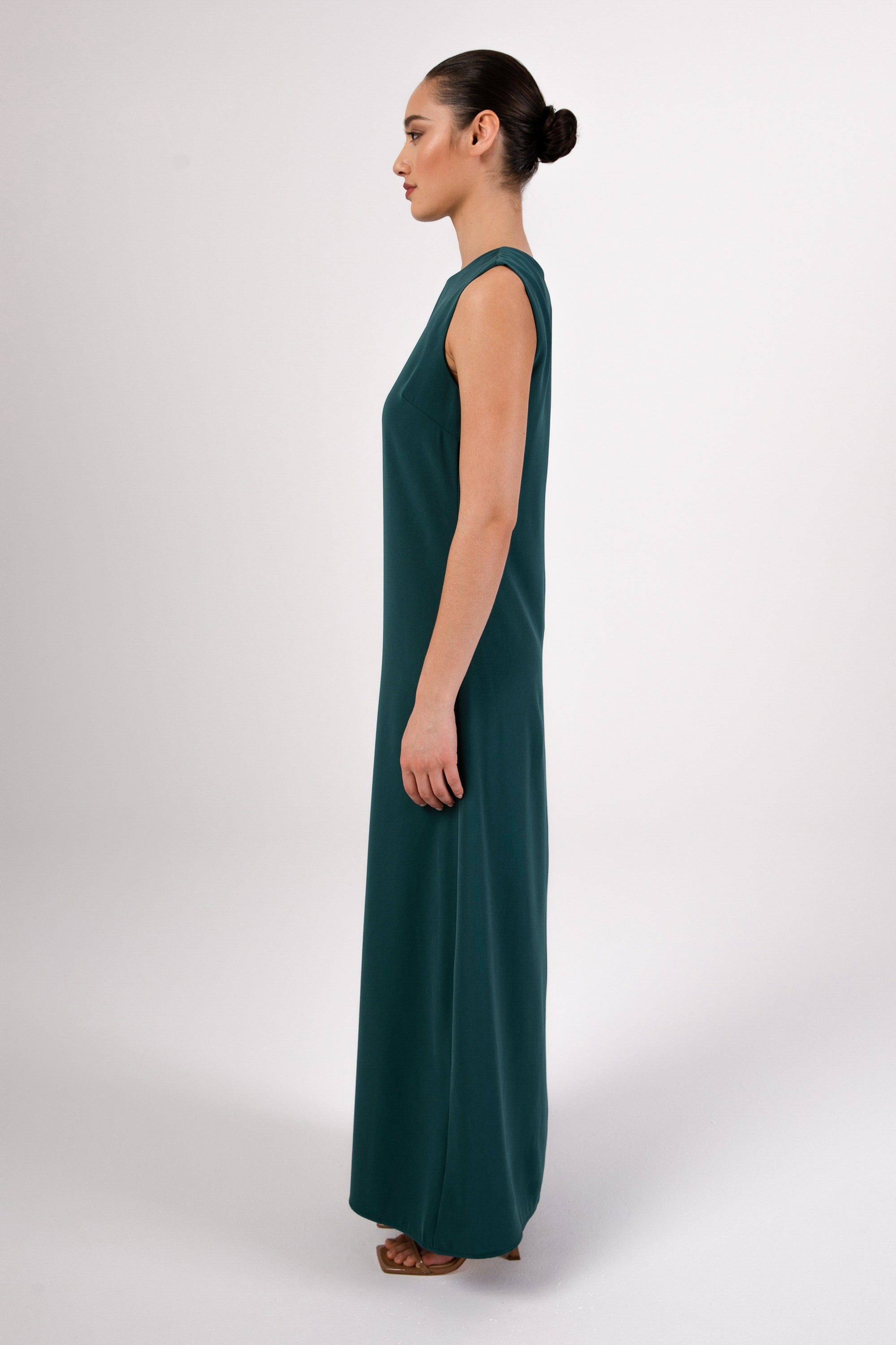 Jamila Sleeveless Maxi Dress - Teal Veiled 