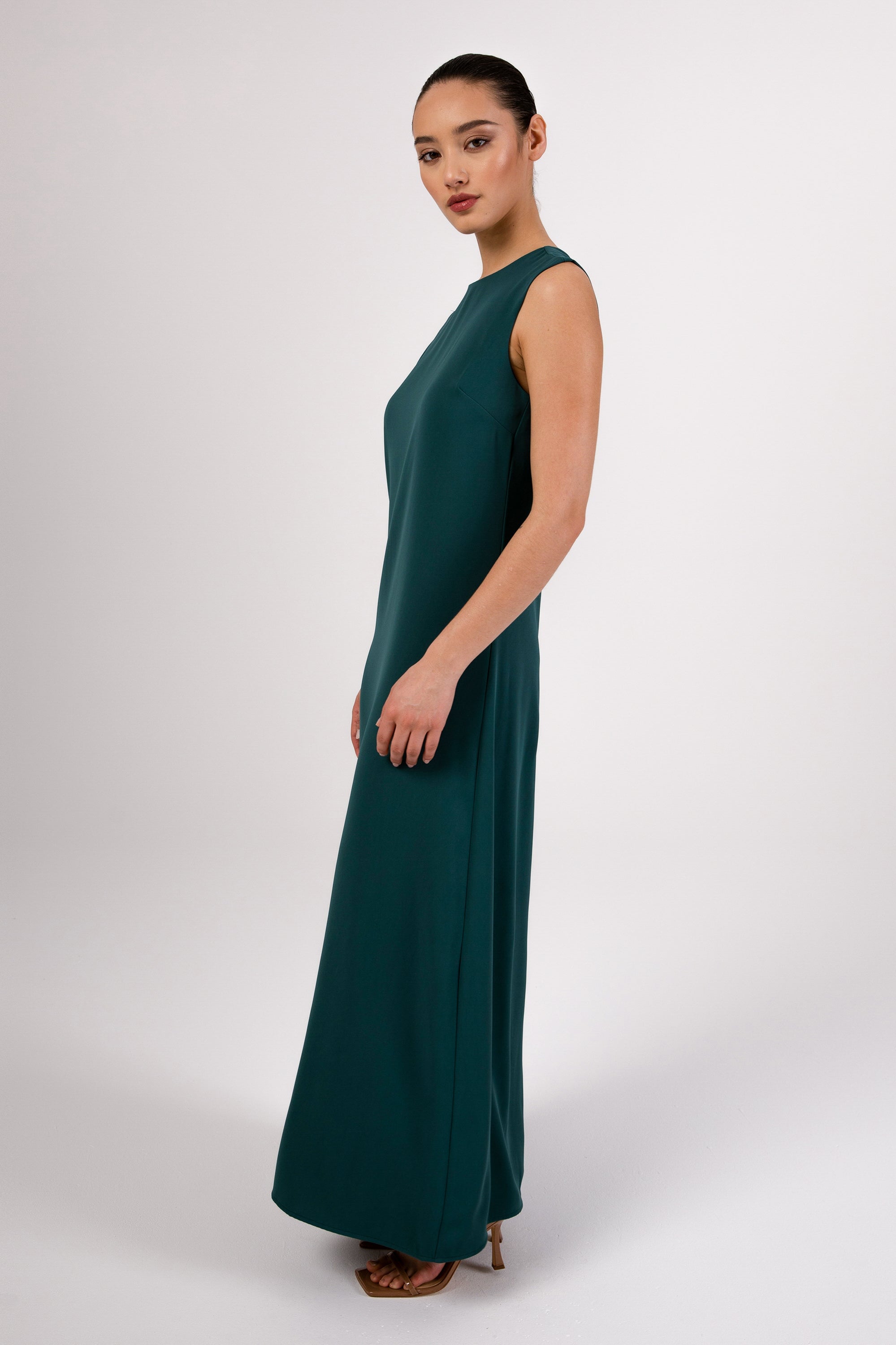 Jamila Sleeveless Maxi Dress - Teal Veiled 