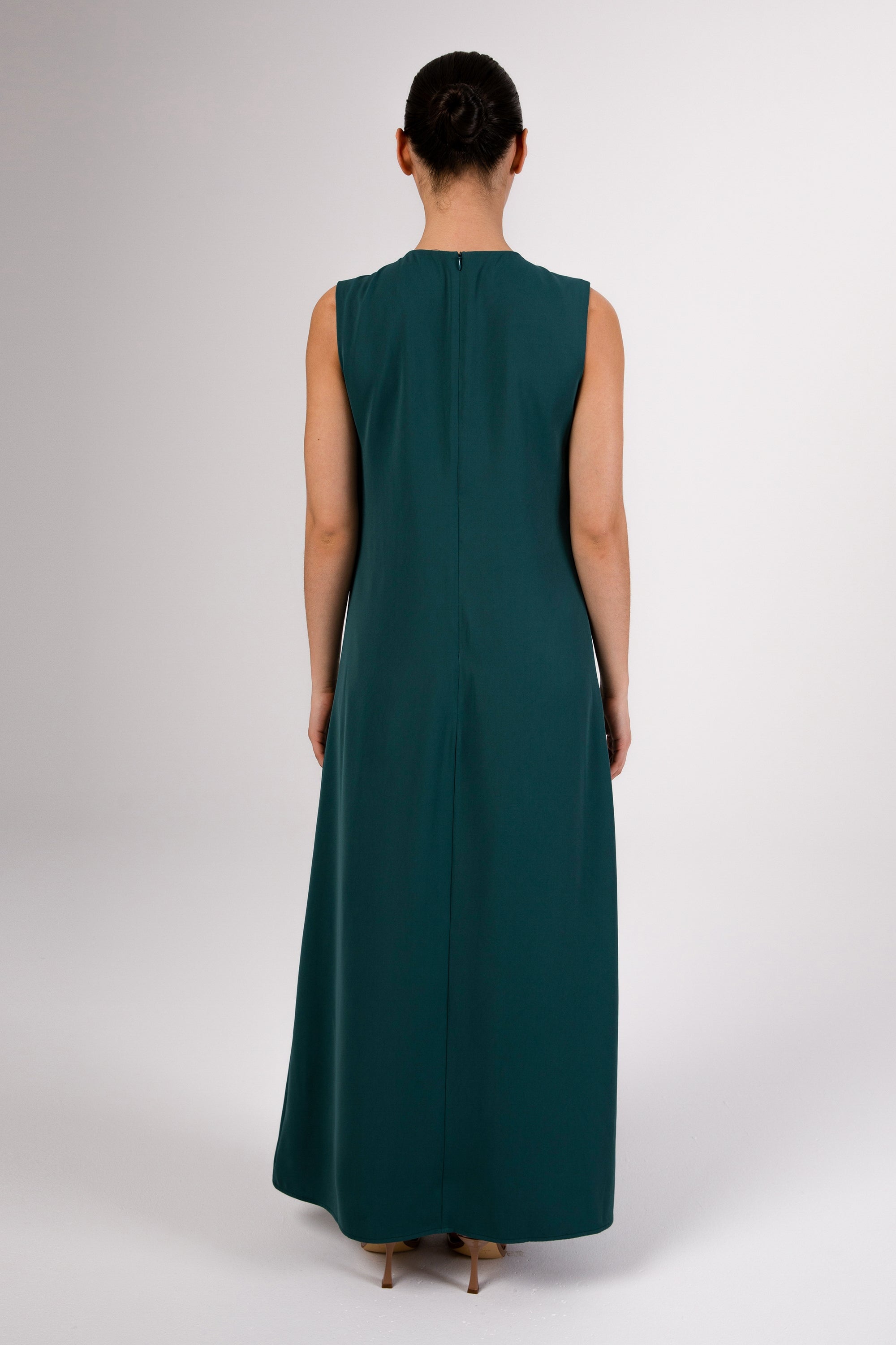 Jamila Sleeveless Maxi Dress - Teal Veiled 