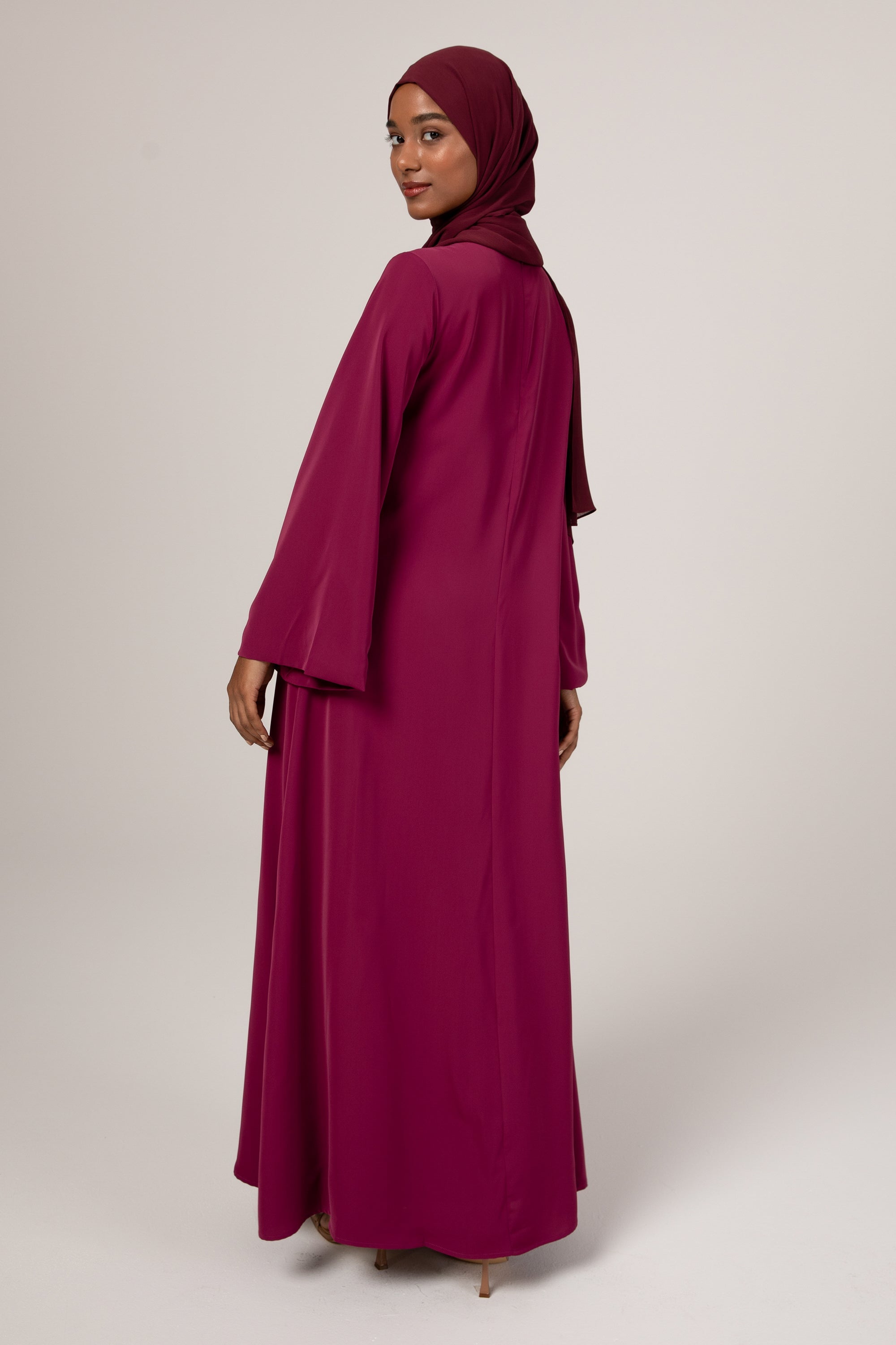 Jenna Flowy Circle Maxi Dress - Deep Purple Veiled Collection 