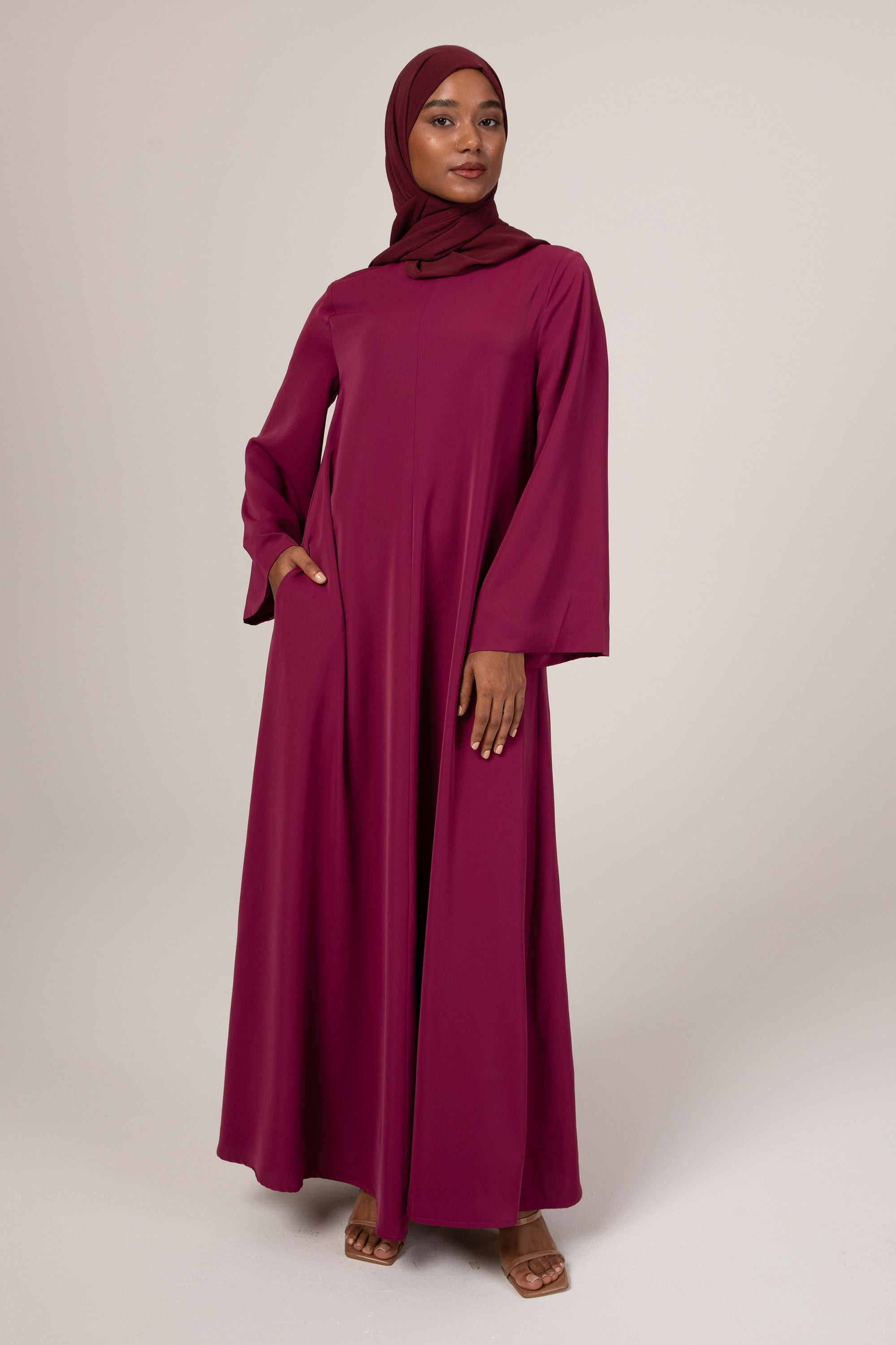 Jenna Flowy Circle Maxi Dress - Deep Purple Veiled Collection 