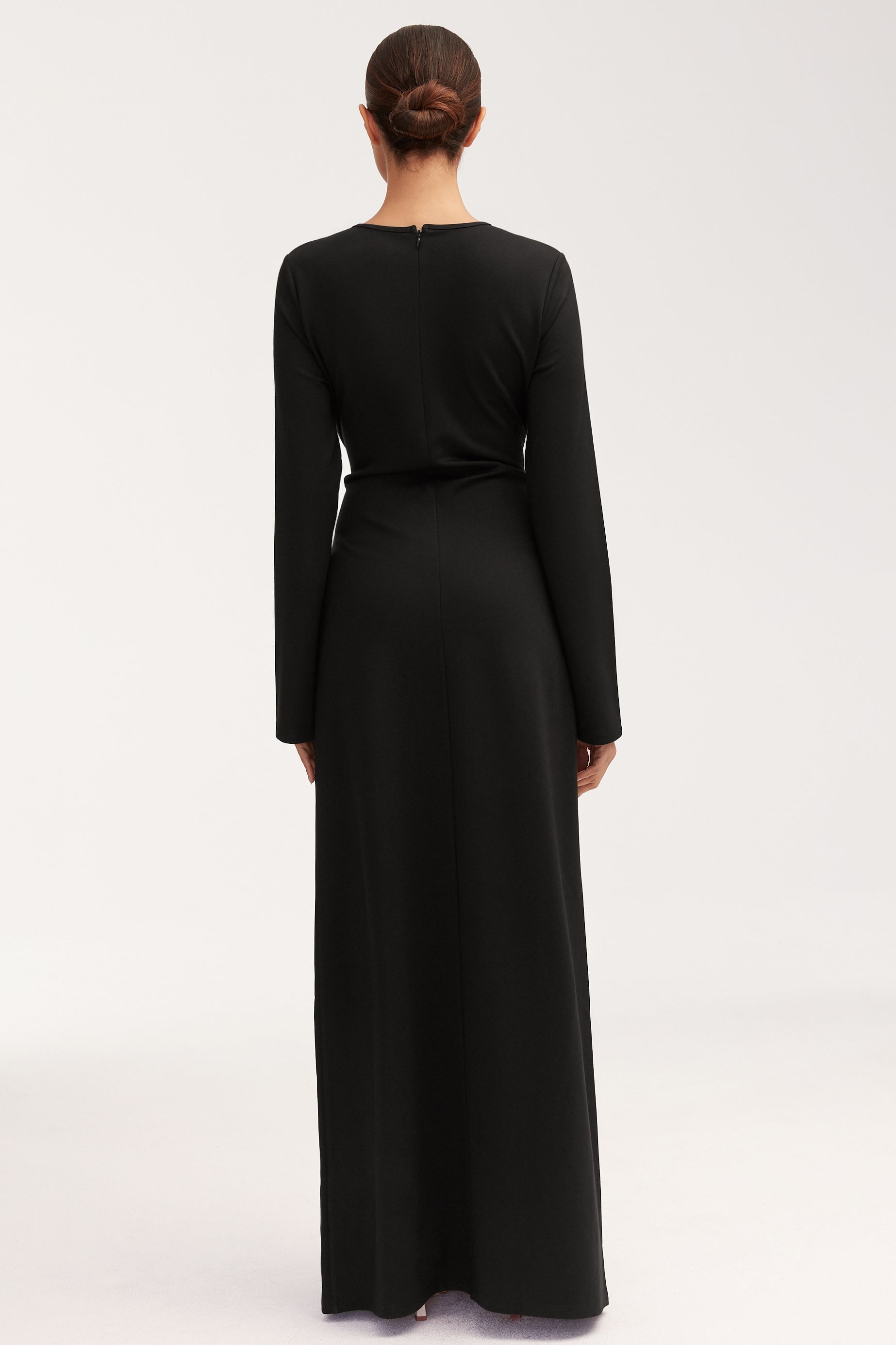 Jersey Tie Front Maxi Dress - Black Clothing Veiled 