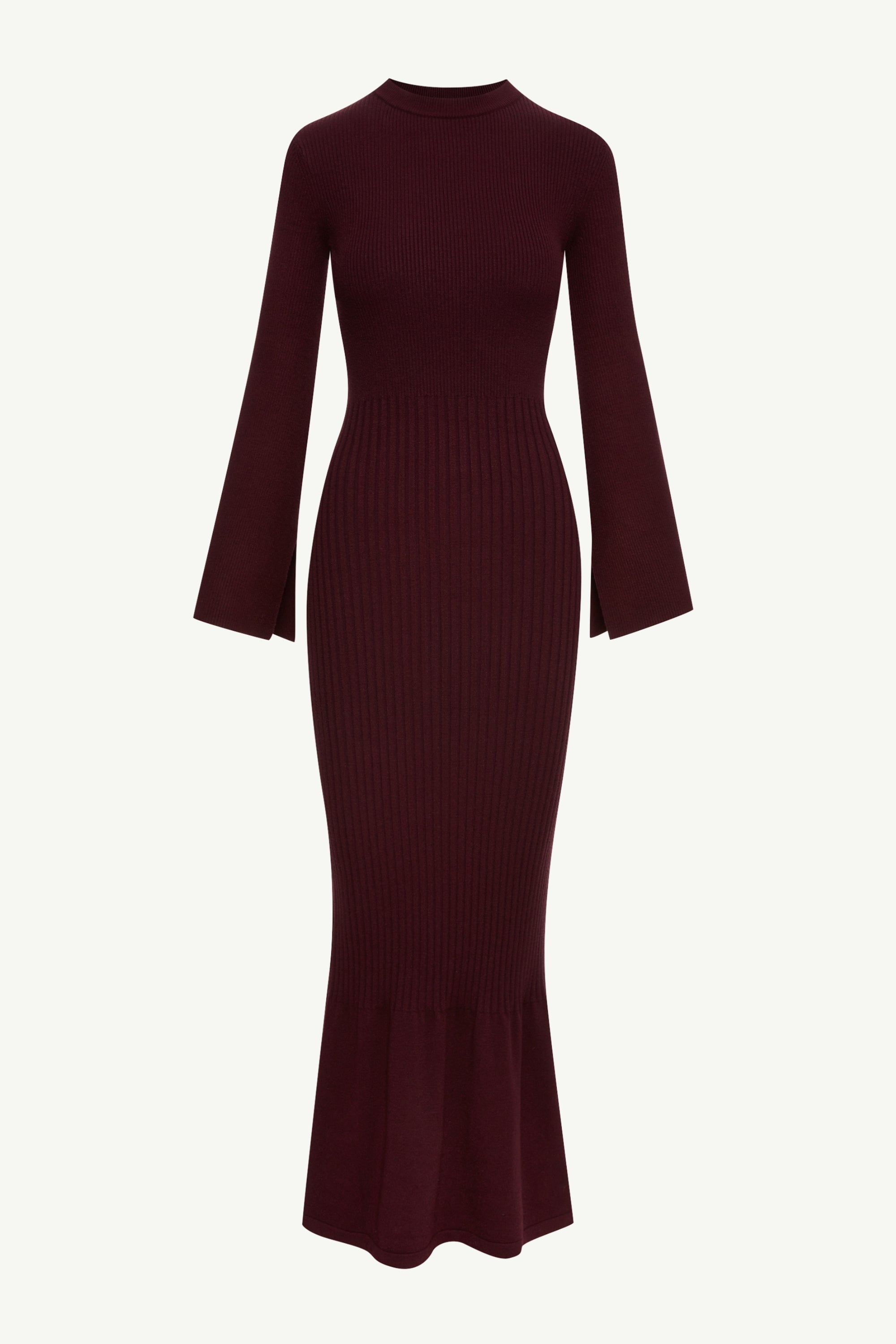 Kourtney Ribbed Knit Maxi Dress - Chocolate Plum Clothing Veiled 