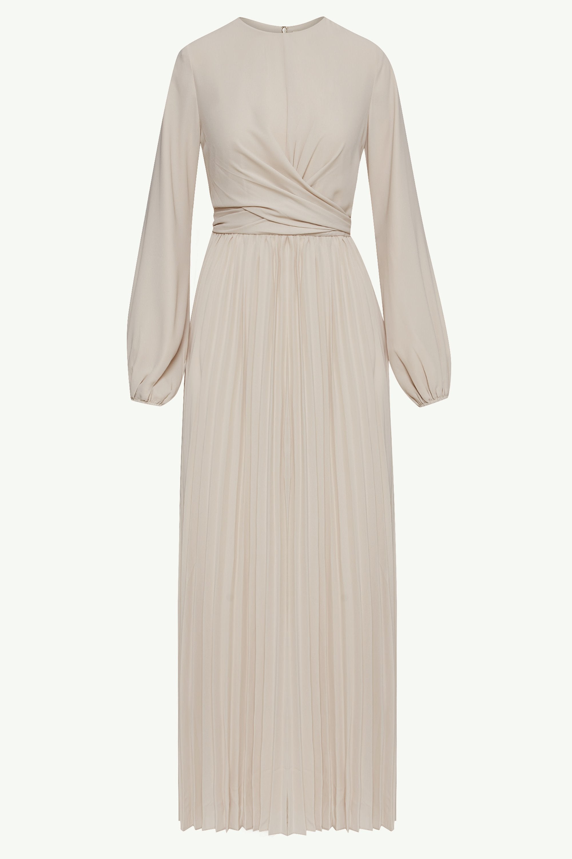 Layana Pleated Wrap Waist Maxi Dress - Off White Clothing Veiled 