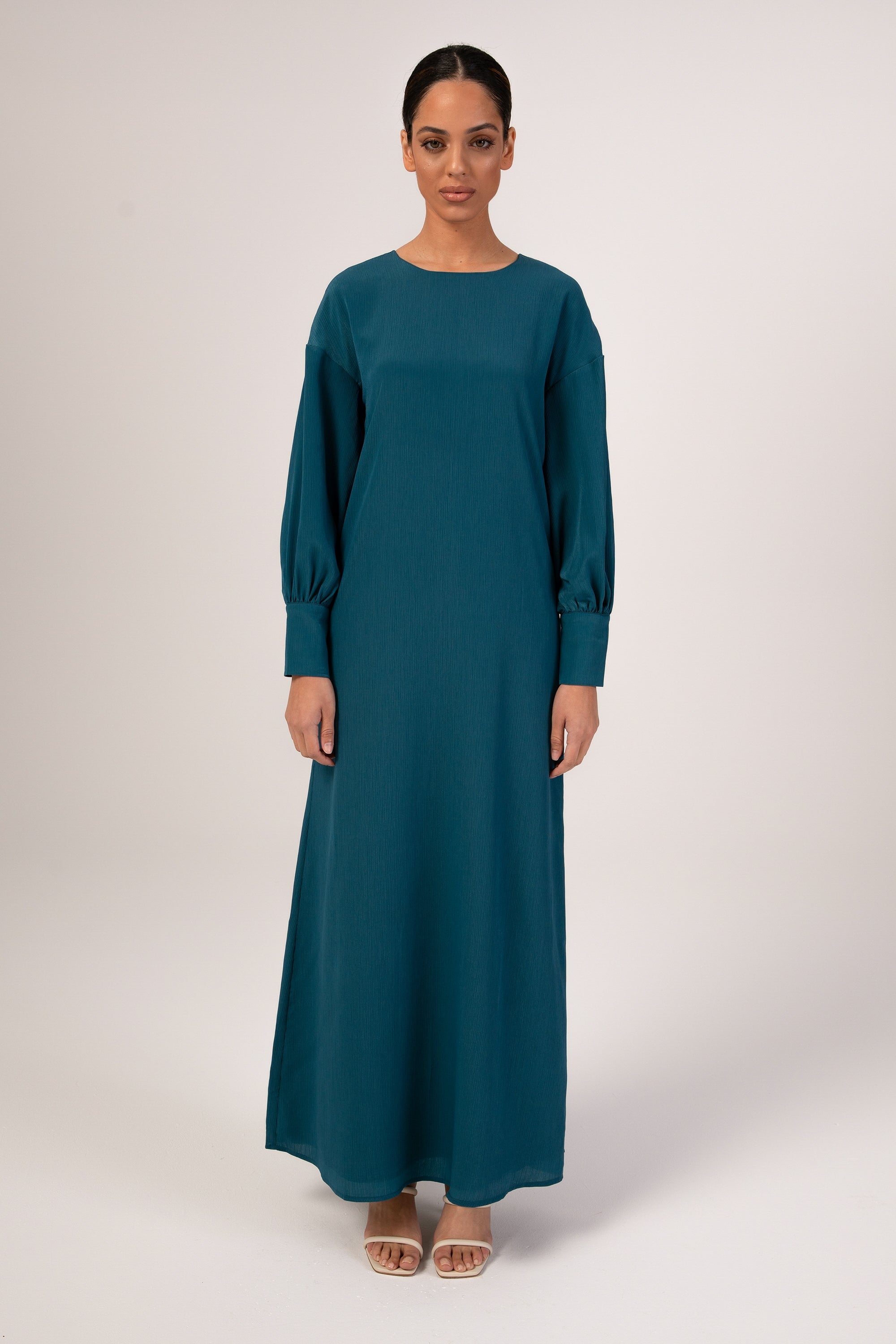 Madina Textured Maxi Dress - Blue Veiled 