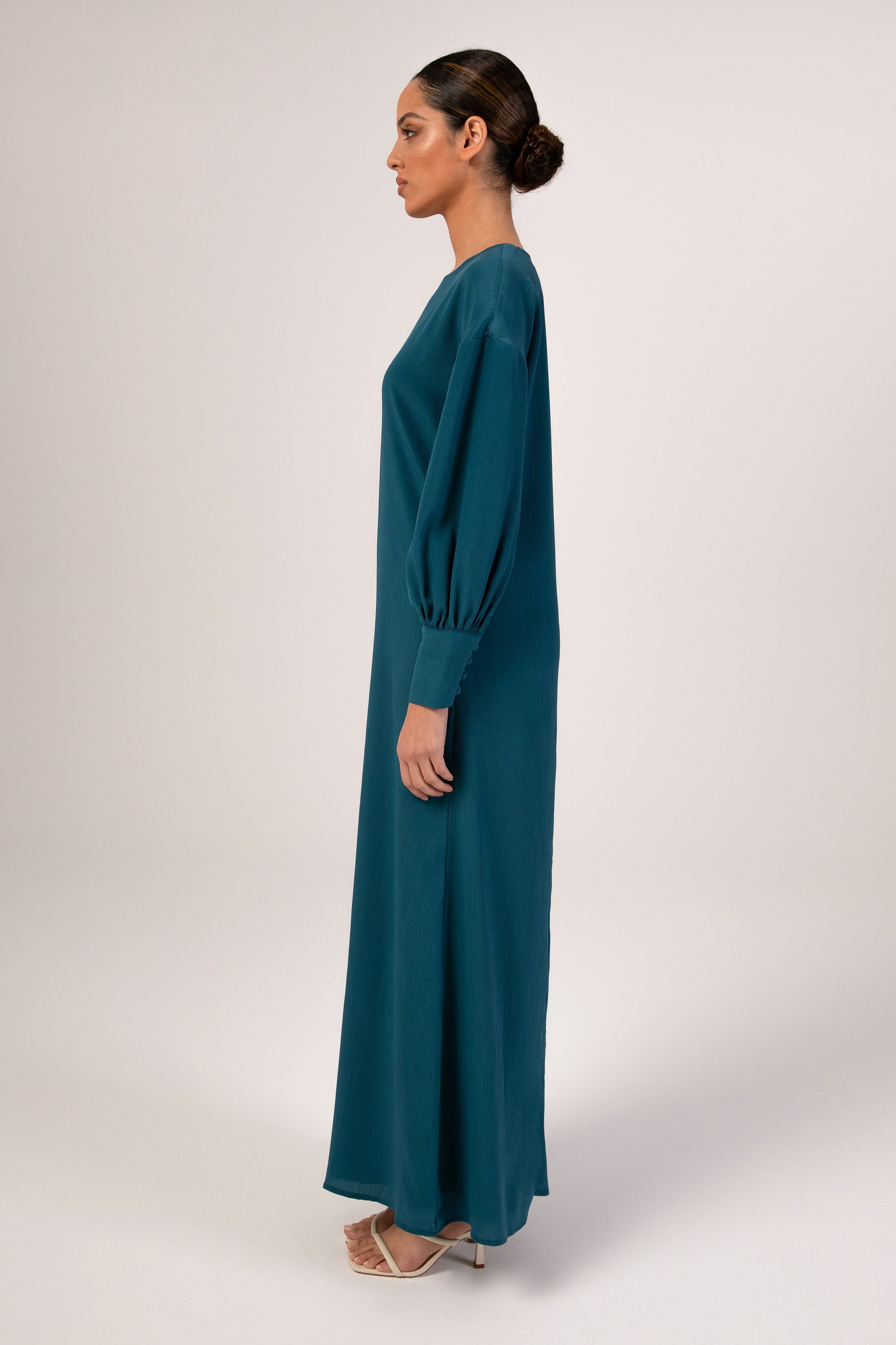 Madina Textured Maxi Dress - Blue Veiled 