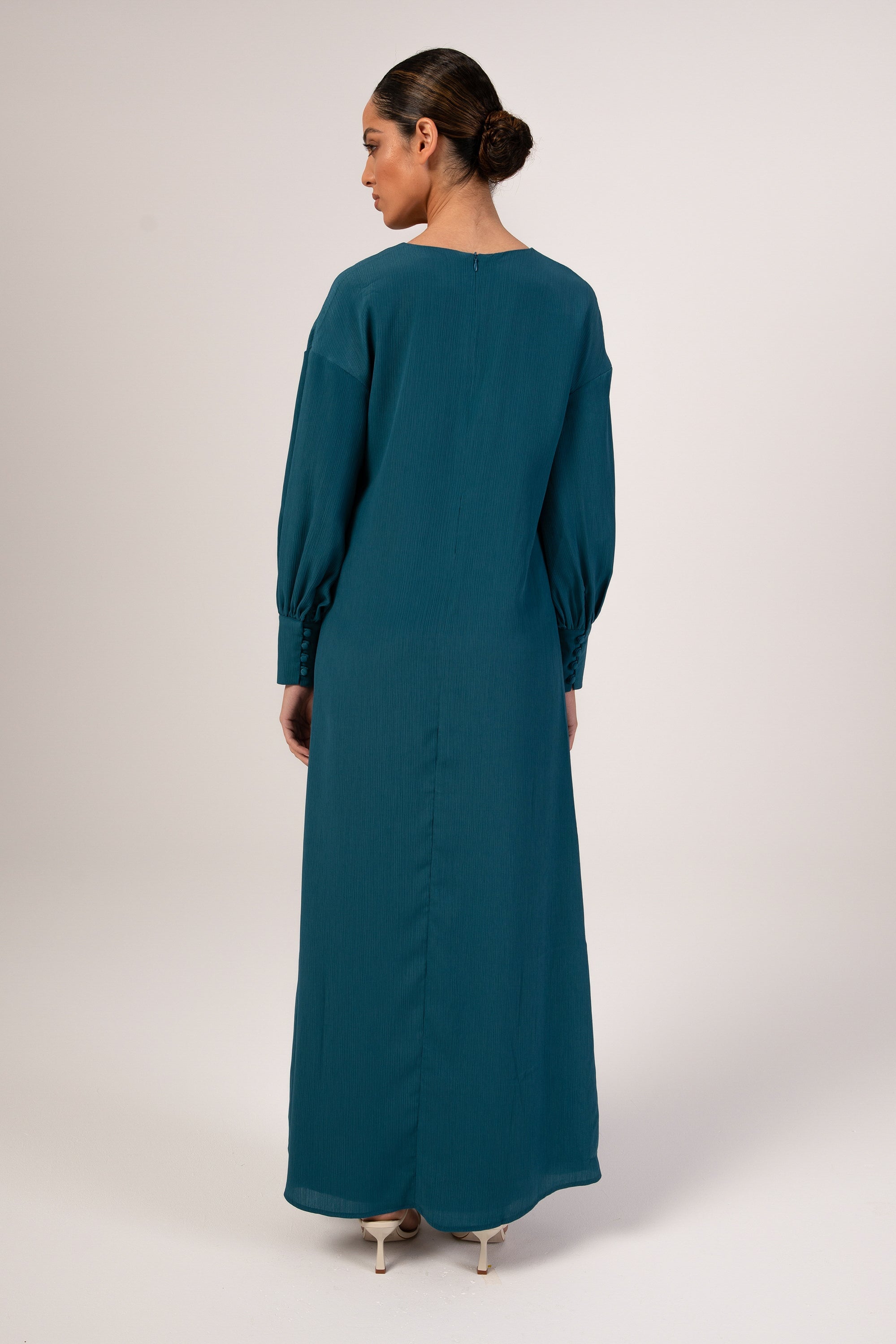 Madina Textured Maxi Dress - Blue Veiled 