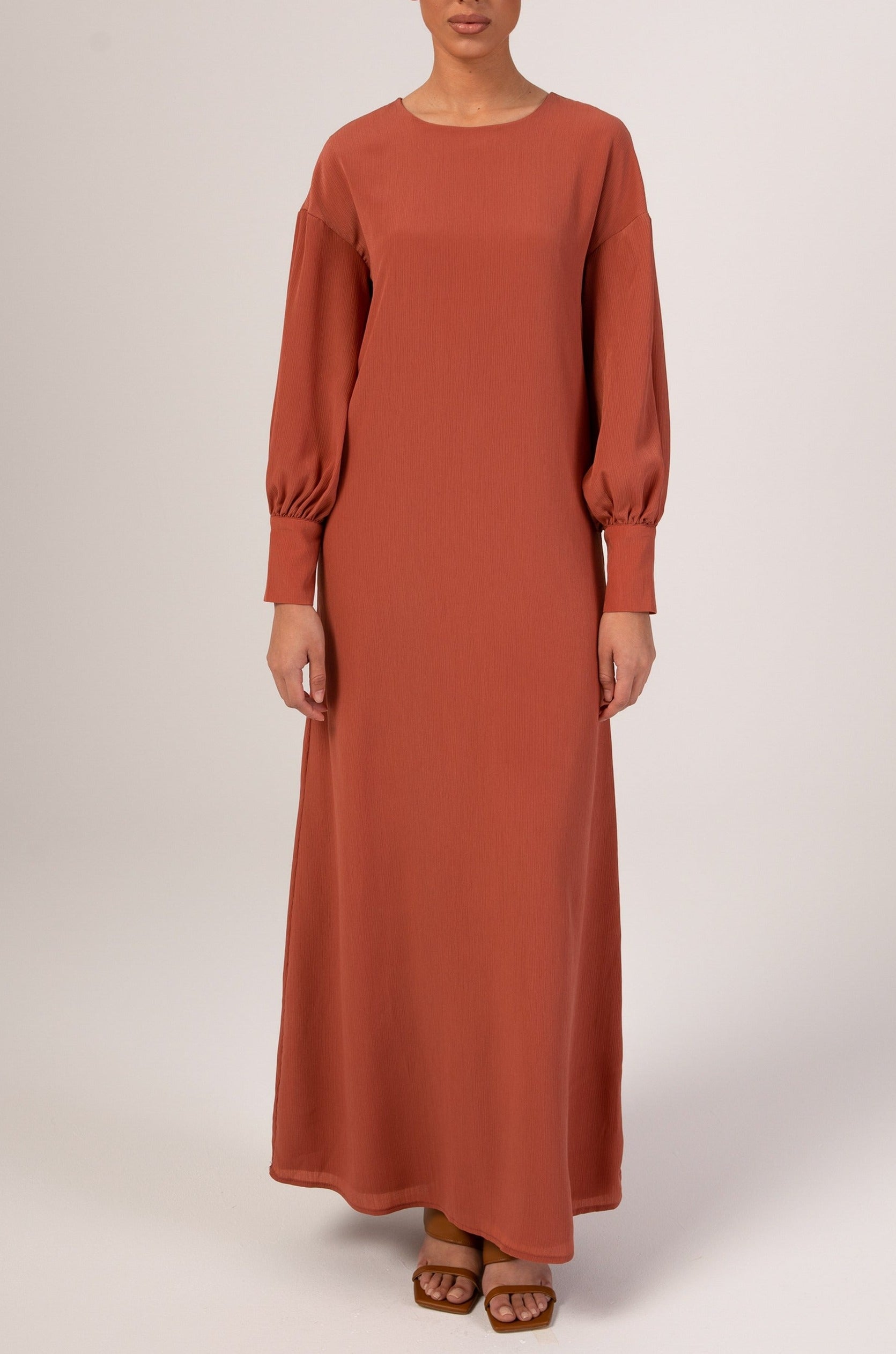 Madina Textured Maxi Dress - Dark Rose Veiled 