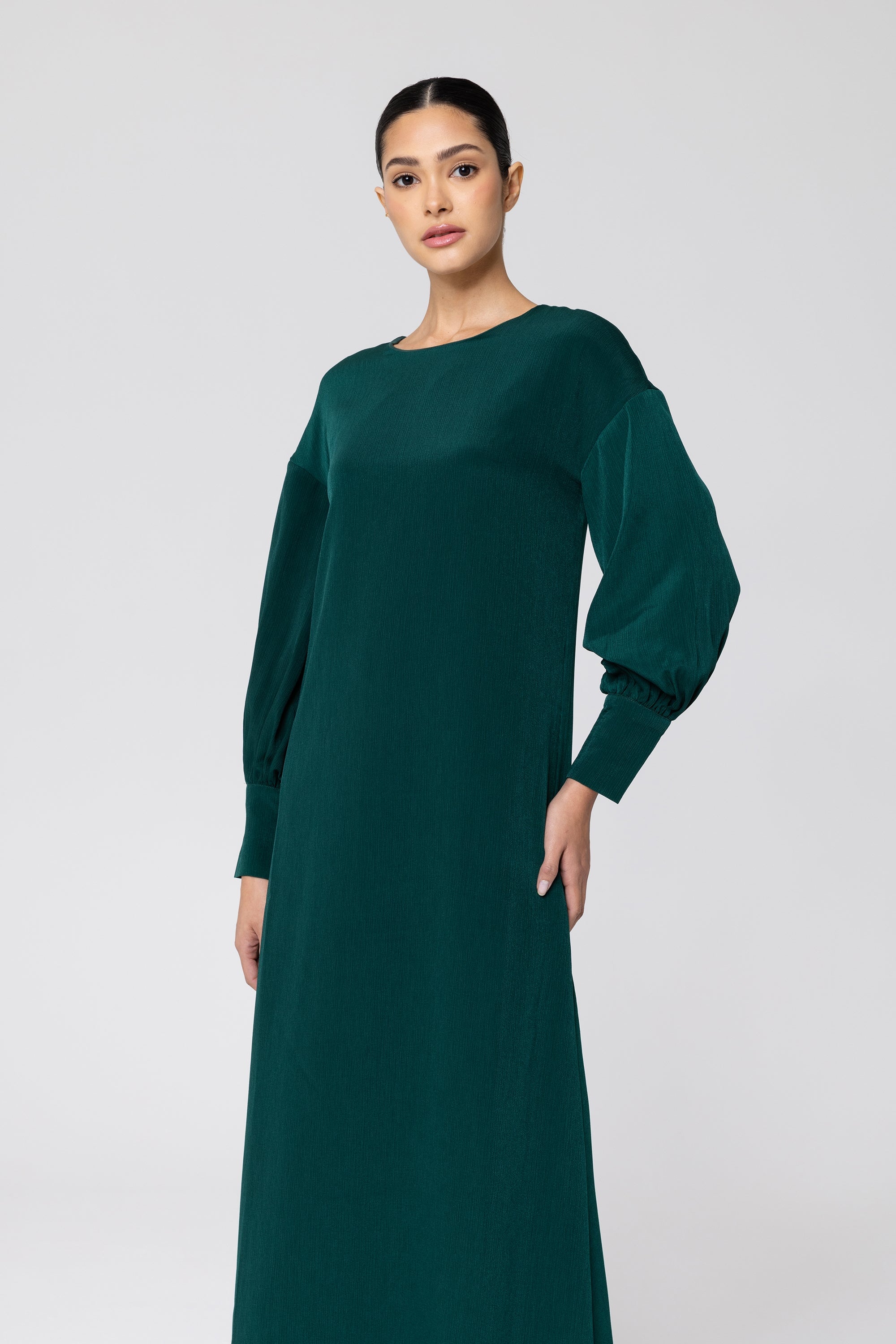 Madina Textured Maxi Dress - Deep Teal Veiled Collection 