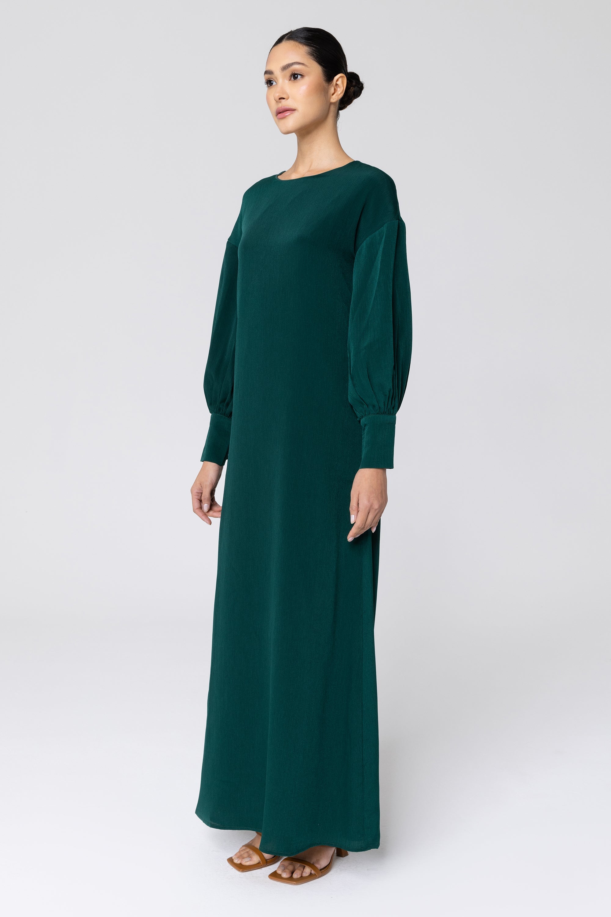 Madina Textured Maxi Dress - Deep Teal Veiled Collection 