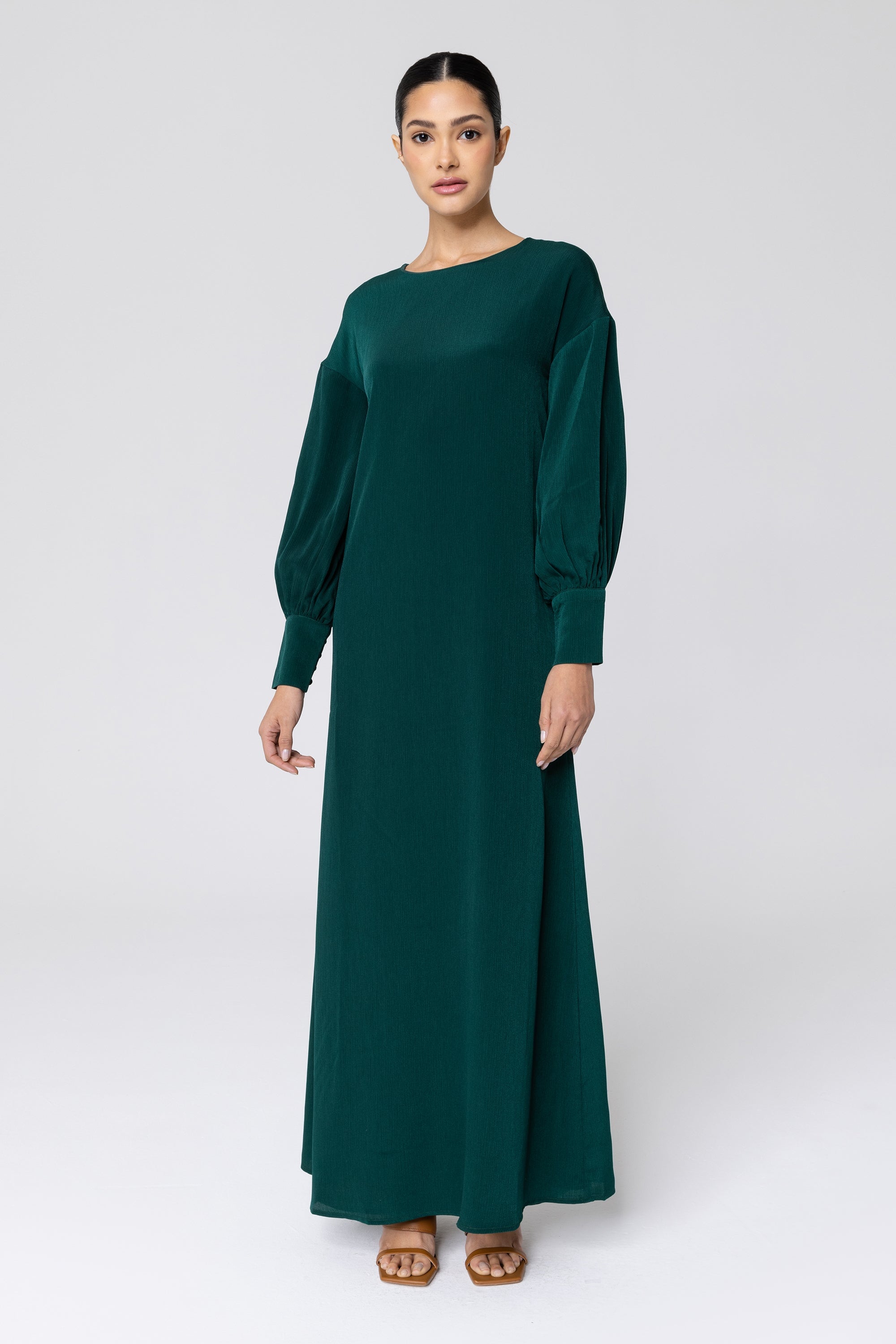 Madina Textured Maxi Dress - Deep Teal Veiled Collection 